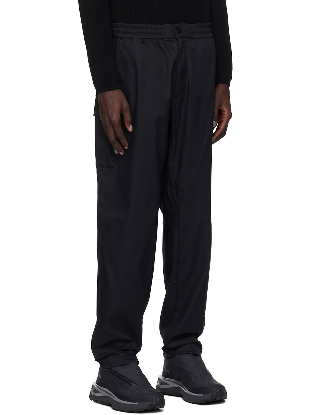Black Technical Panama Regular Cargo Pants - 2