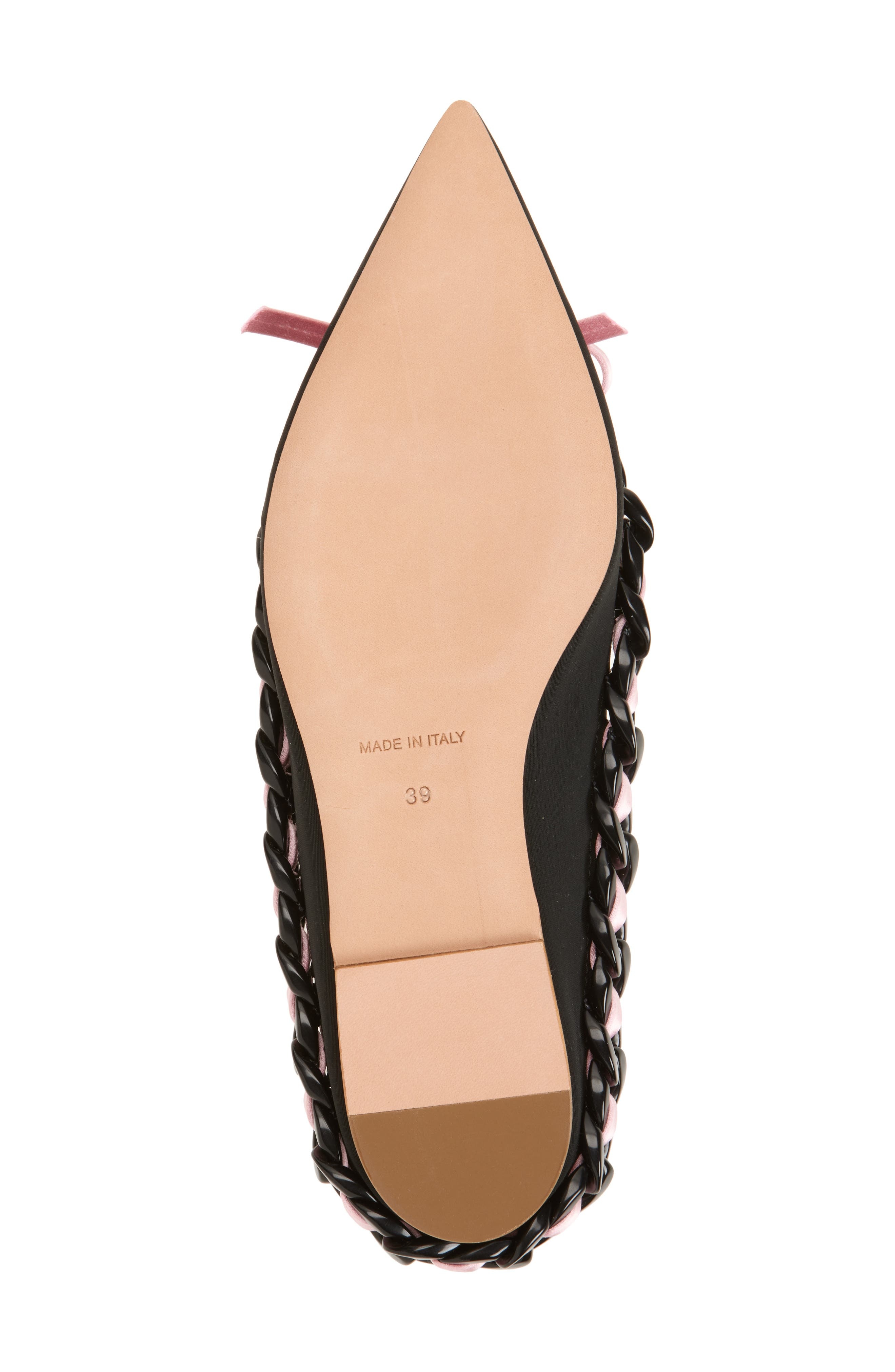 Giambattista Valli Ribbon & Chain Pointed Toe Mule in Black at Nordstrom - 6