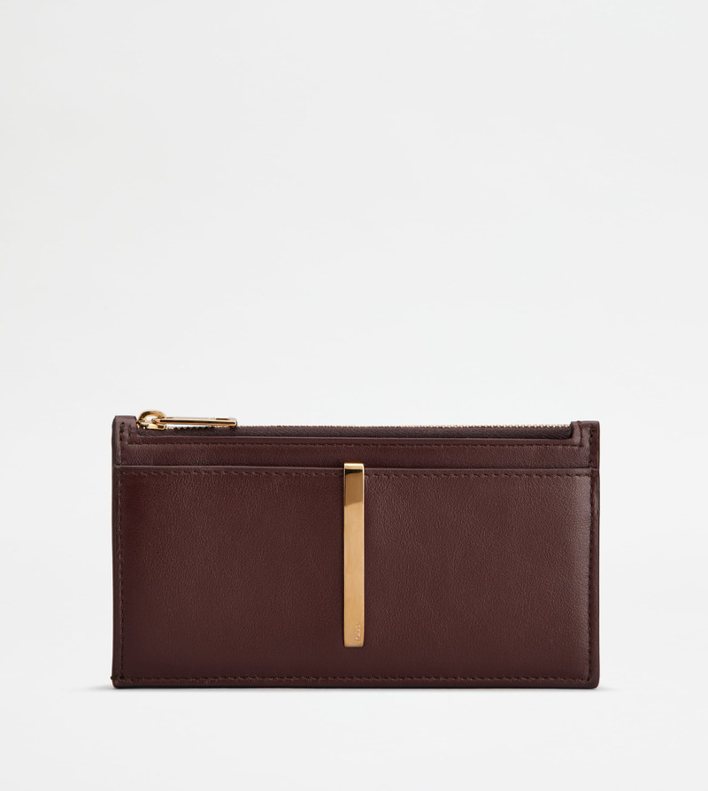 CARD HOLDER IN LEATHER - BURGUNDY 1