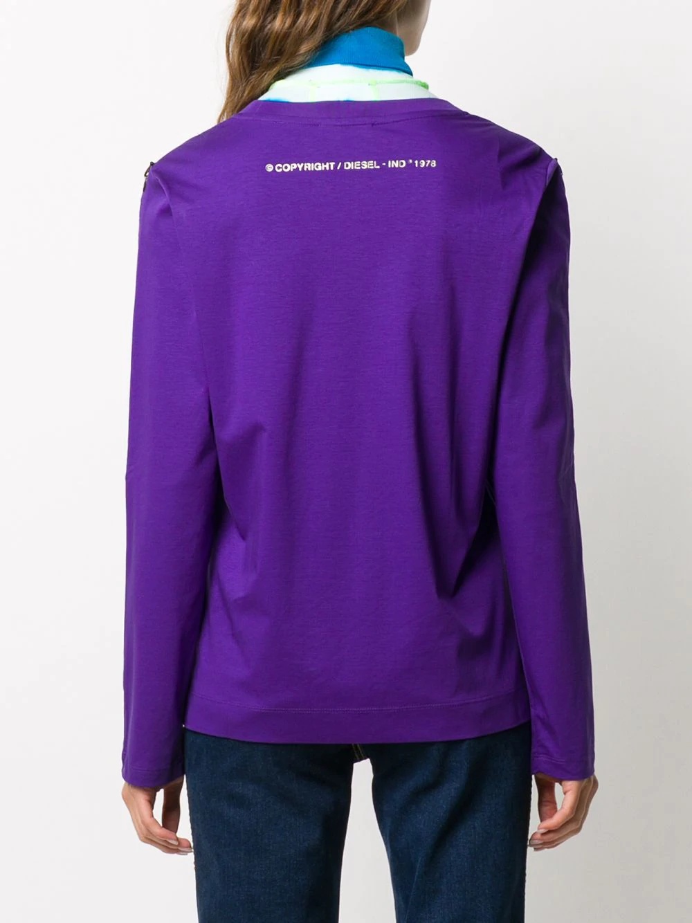 copyright slogan long-sleeve top - 4