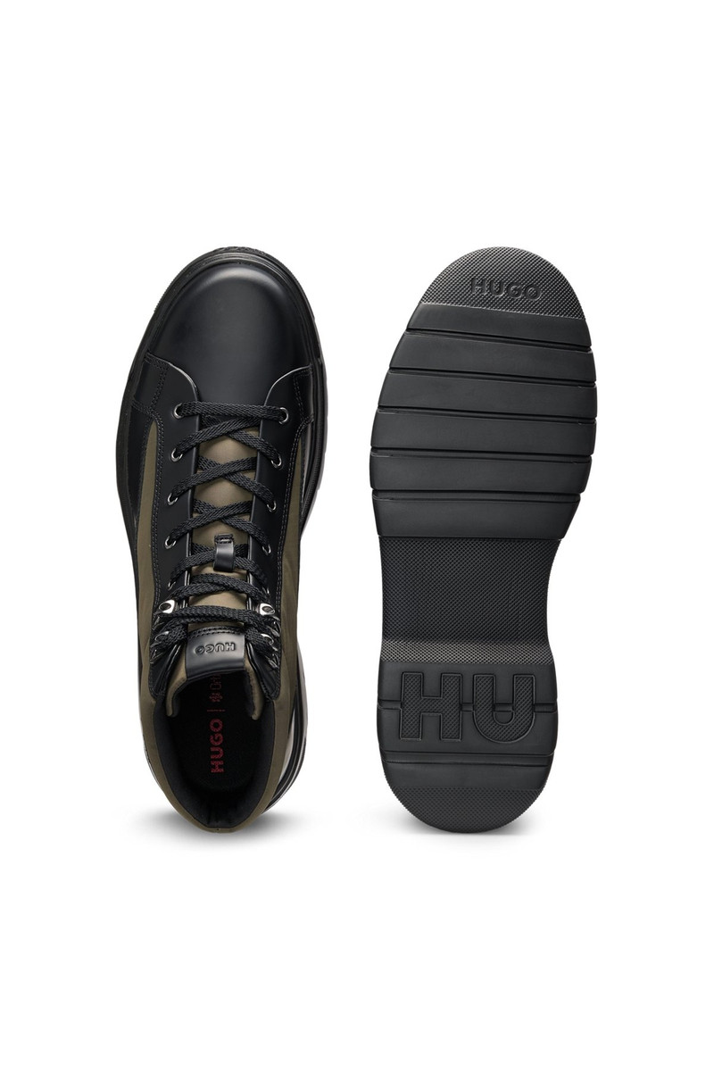 HIKING-STYLE BOOTS WITH LEATHER AND FABRIC UPPERS 4