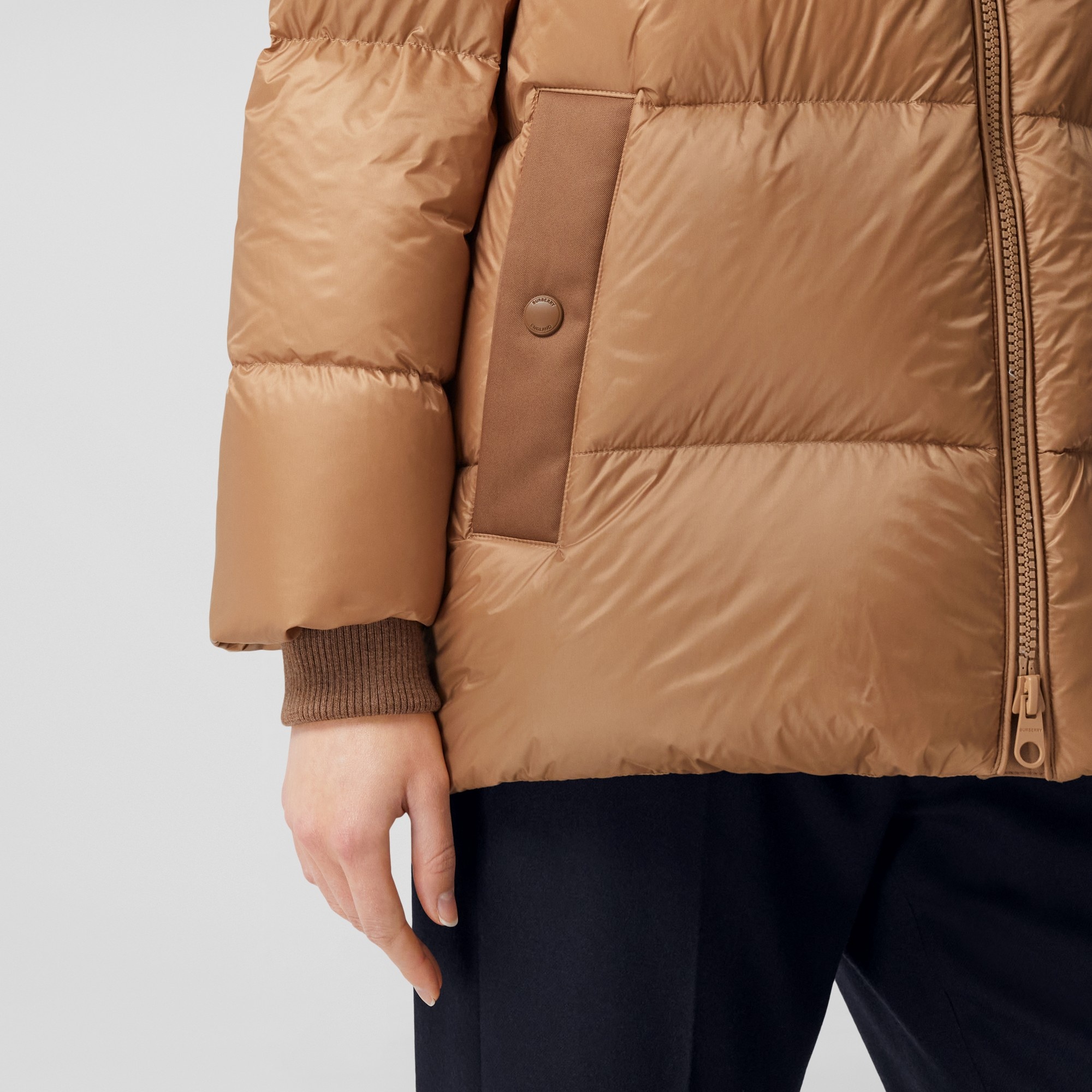 Nylon Hooded Puffer Jacket with Detachable Warmer - 5