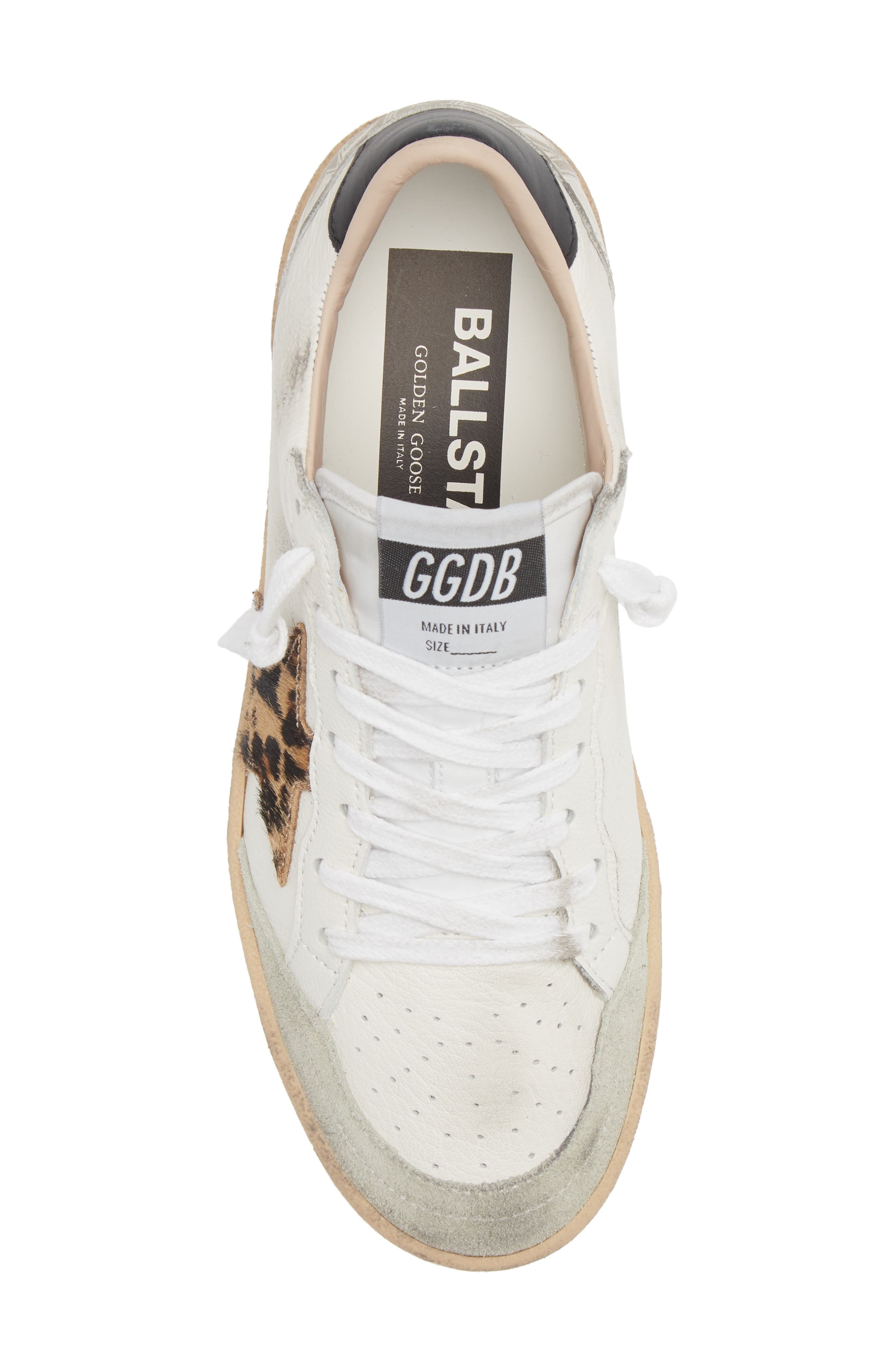 Golden Goose Ball Star Low Top Sneaker in White/Ice/Beige Brown Leo at Nordstrom - 5