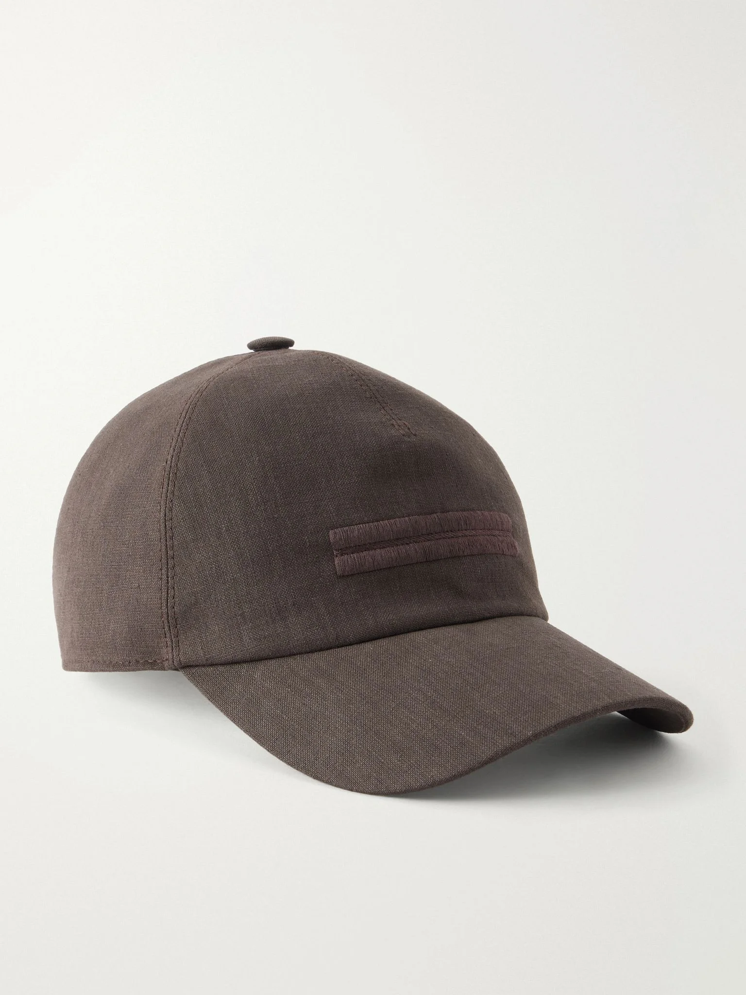 Oasi Logo-embellished Linen Cap Brown - 1