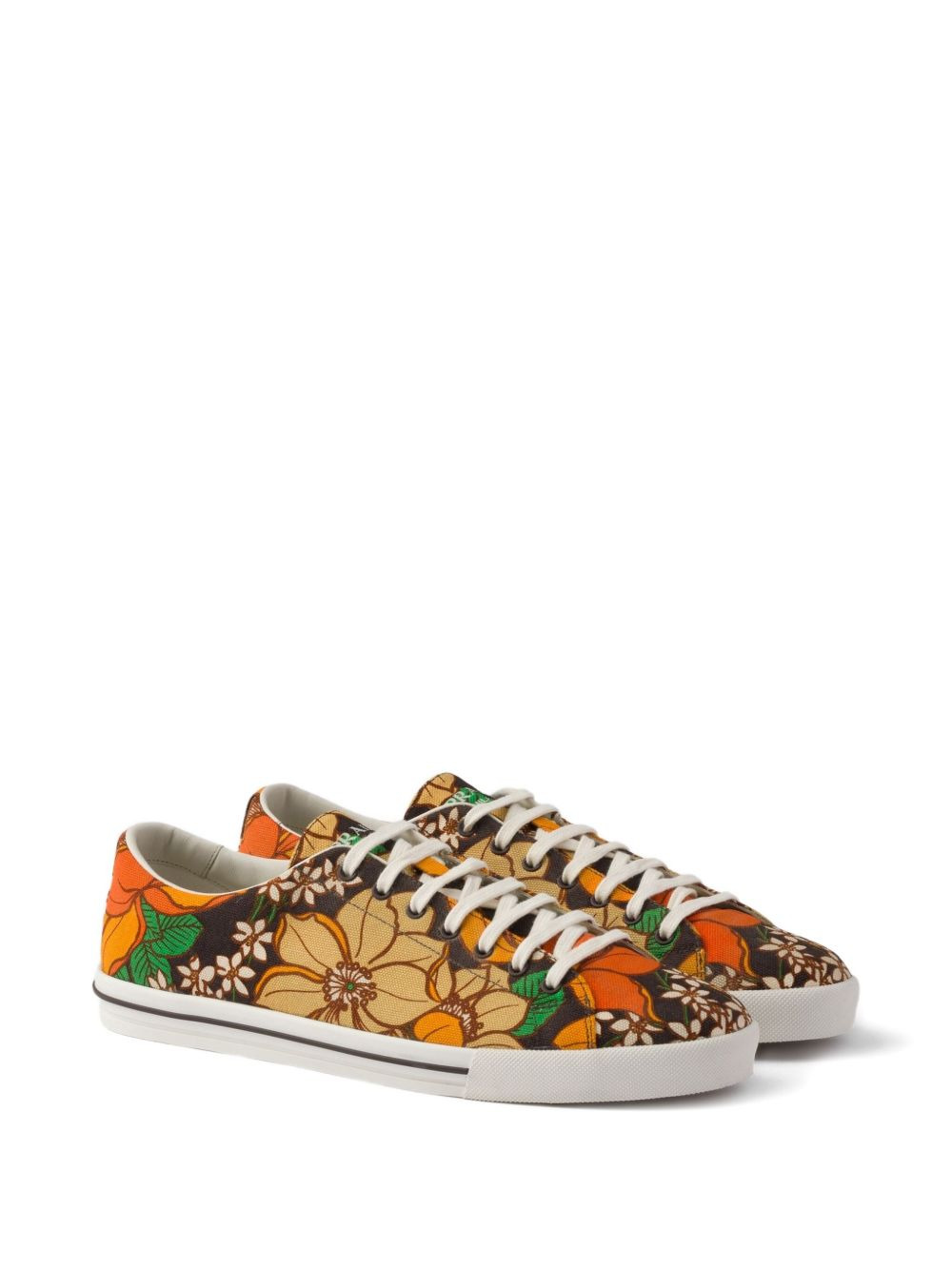 floral-print canvas sneakers - 2
