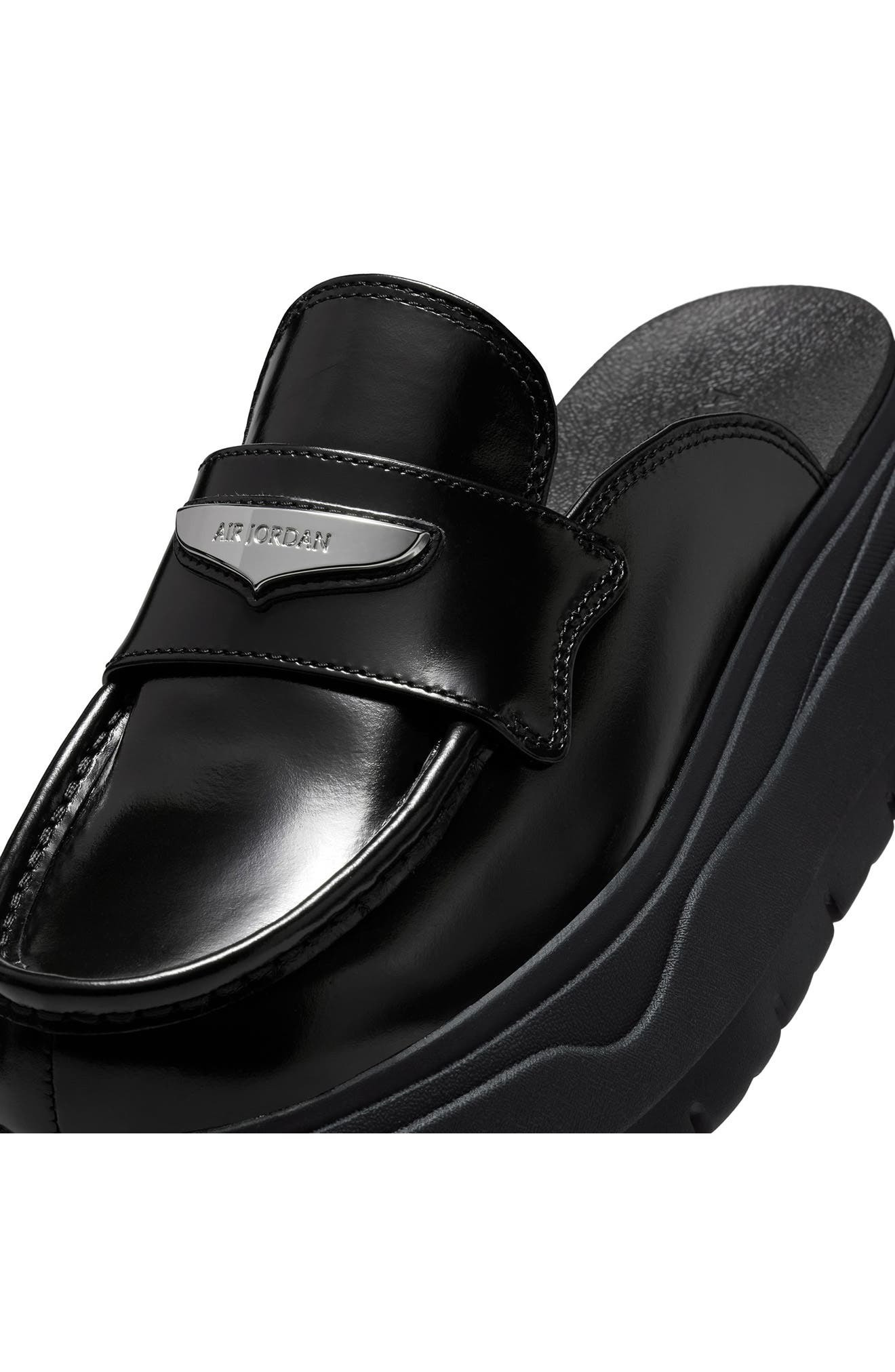 Air Jordan Loafer Mule in Black/Metallic Silver at Nordstrom - 6