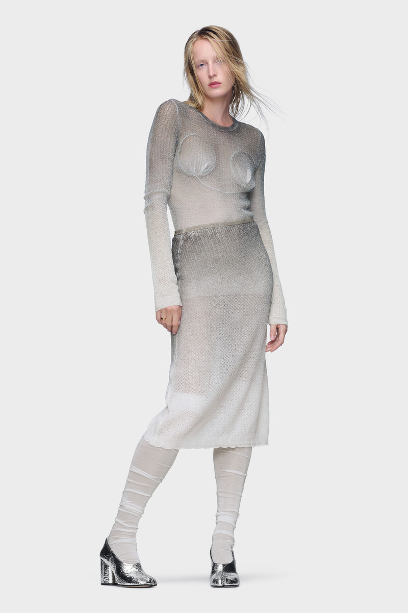 Sheer knit midi skirt 6