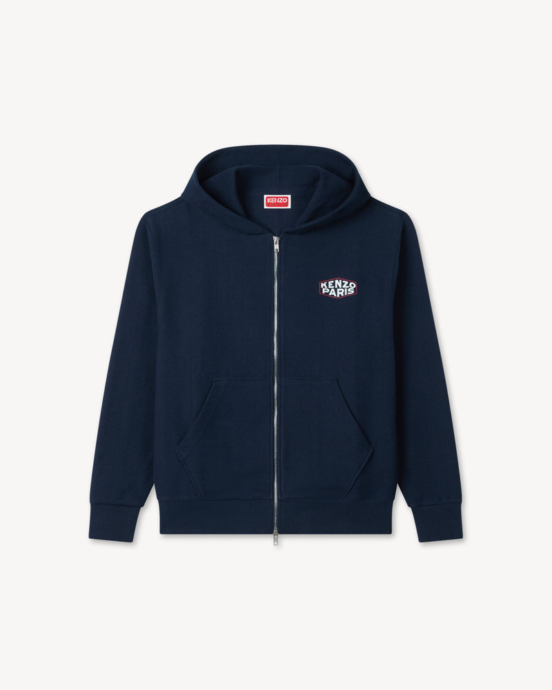 'KENZO Paris Frame' zip up hoodie in herringbone cotton 1