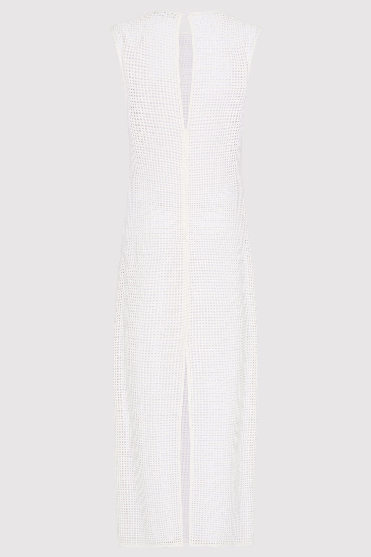 Cotton Grid Dress - White - 6