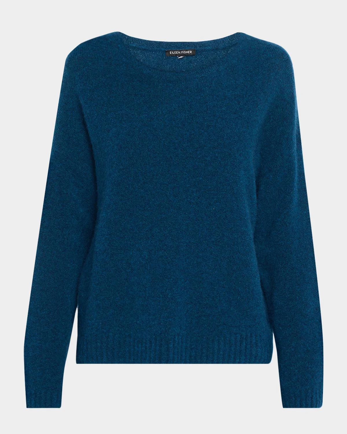 Crewneck Boucle Knit Cashmere-Silk Sweater - 1