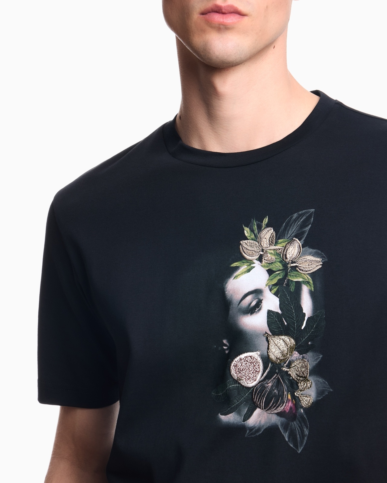 ASV JERSEY T-SHIRT WITH EMBROIDERY AND PRINT OF A WOMAN AND FOLIAGE - 5