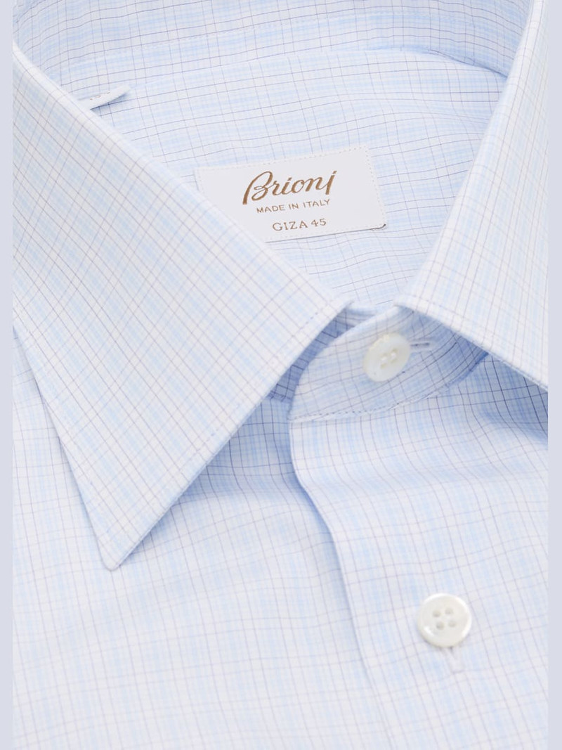 Brioni Men's Giza 47 Cotton Multi-Check Dress Shirt outlook