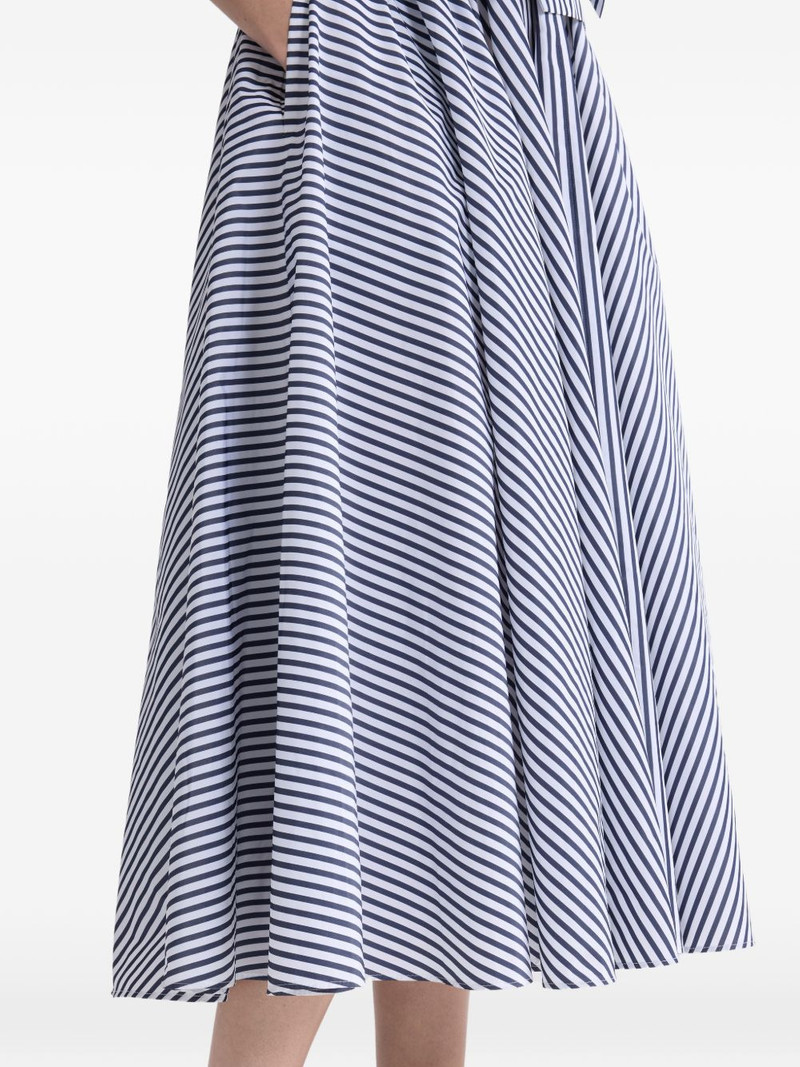 elasticated-waist striped midi A-line skirt 4