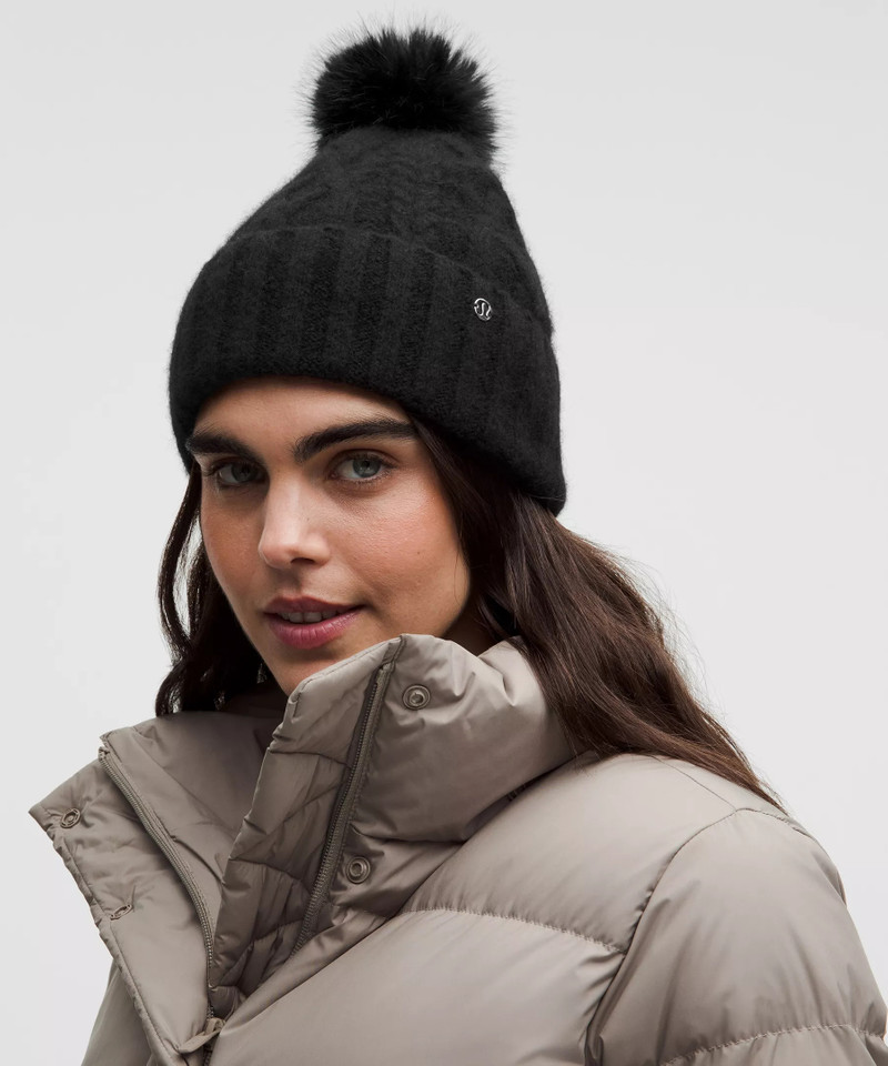 lululemon Women's Alpaca Wool-Blend Cable-Knit Pom Beanie outlook