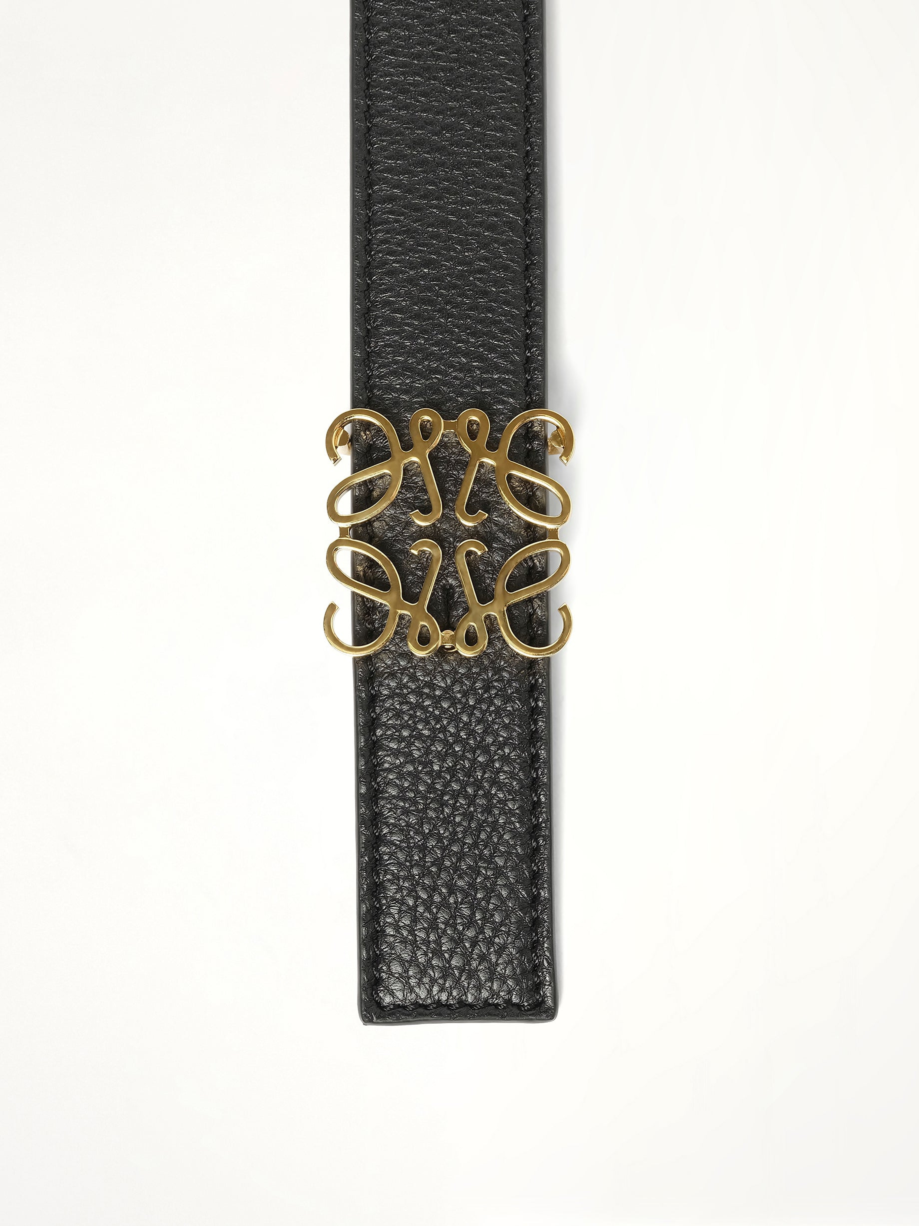 Anagram Reversible 2.8cm Belt in Black/Gold - 2