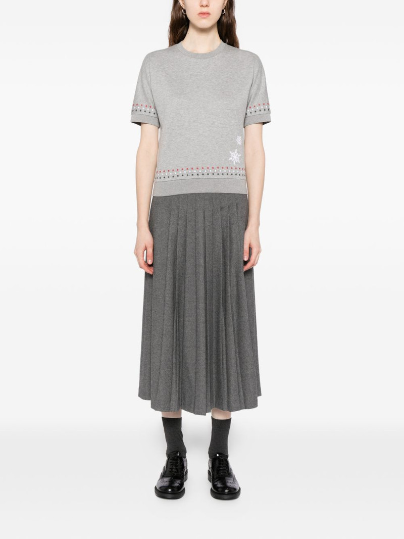 Thom Browne snowflake-embroidered cotton T-shirt outlook