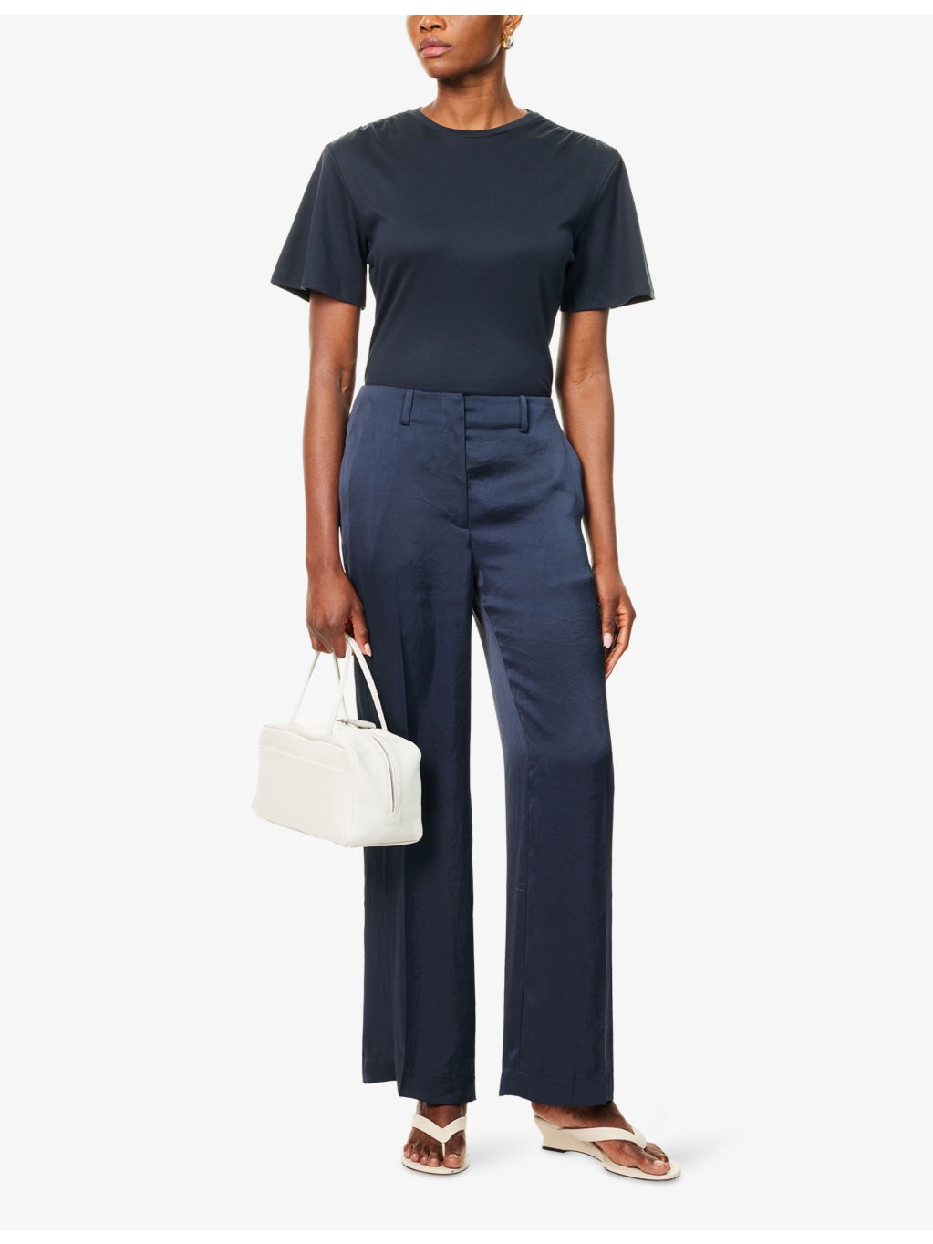 Gathered Round-Neck Cotton-Jersey T-Shirt - 2