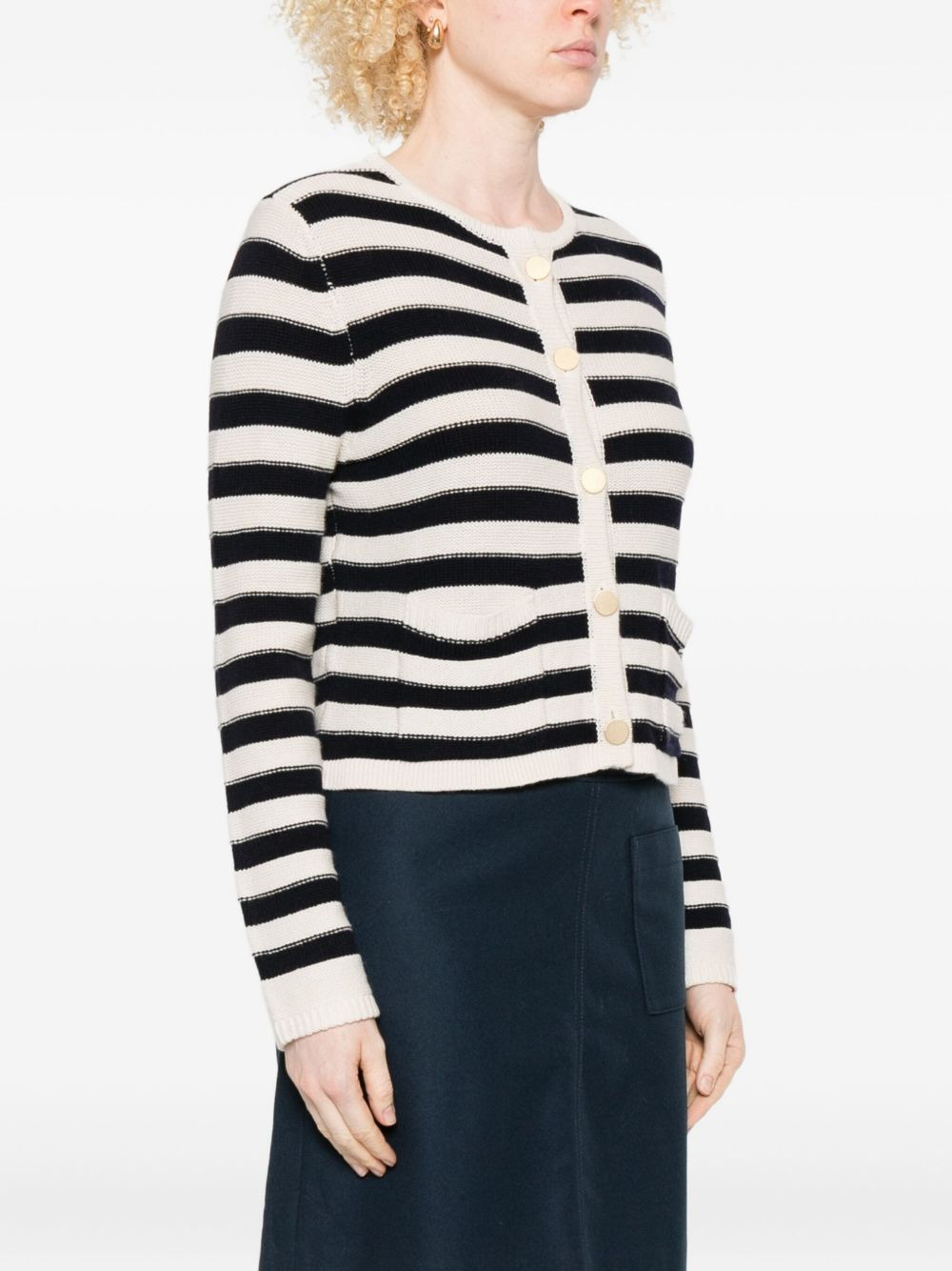striped button cardigan - 3