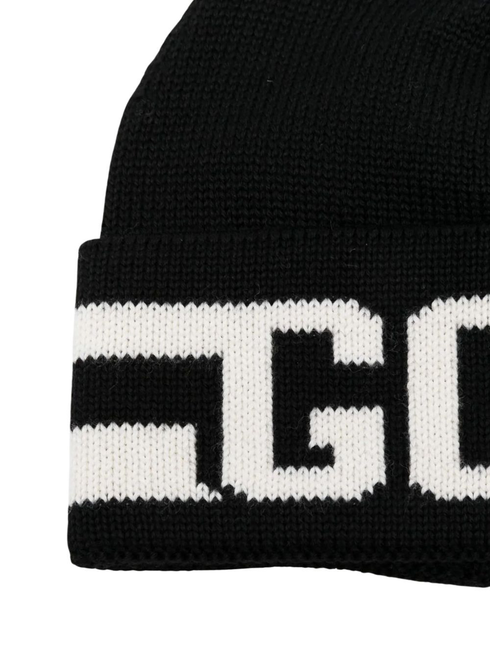 logo-knit wool beanie - 2