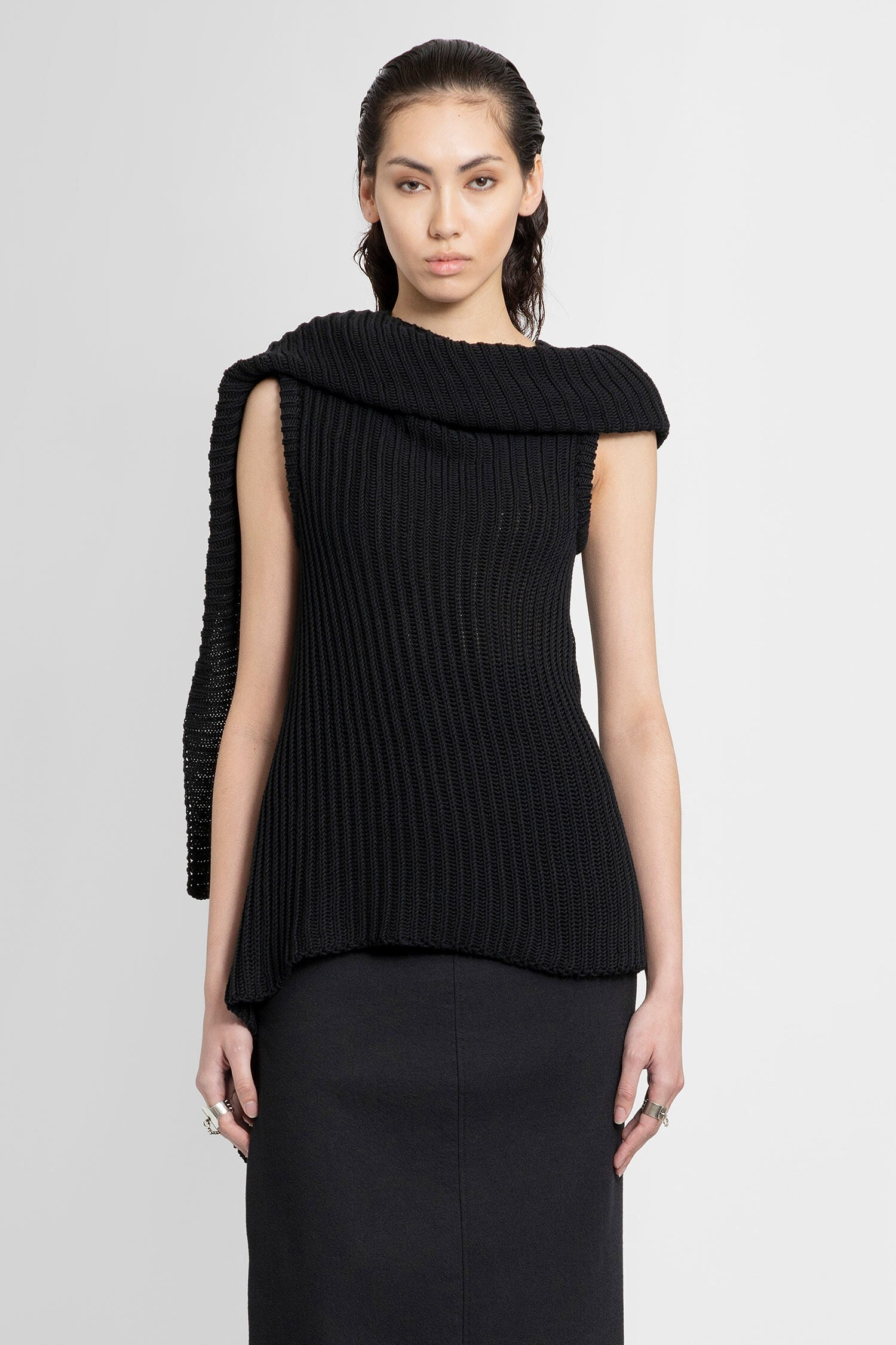 ANN DEMEULEMEESTER WOMAN BLACK TOPS - 1