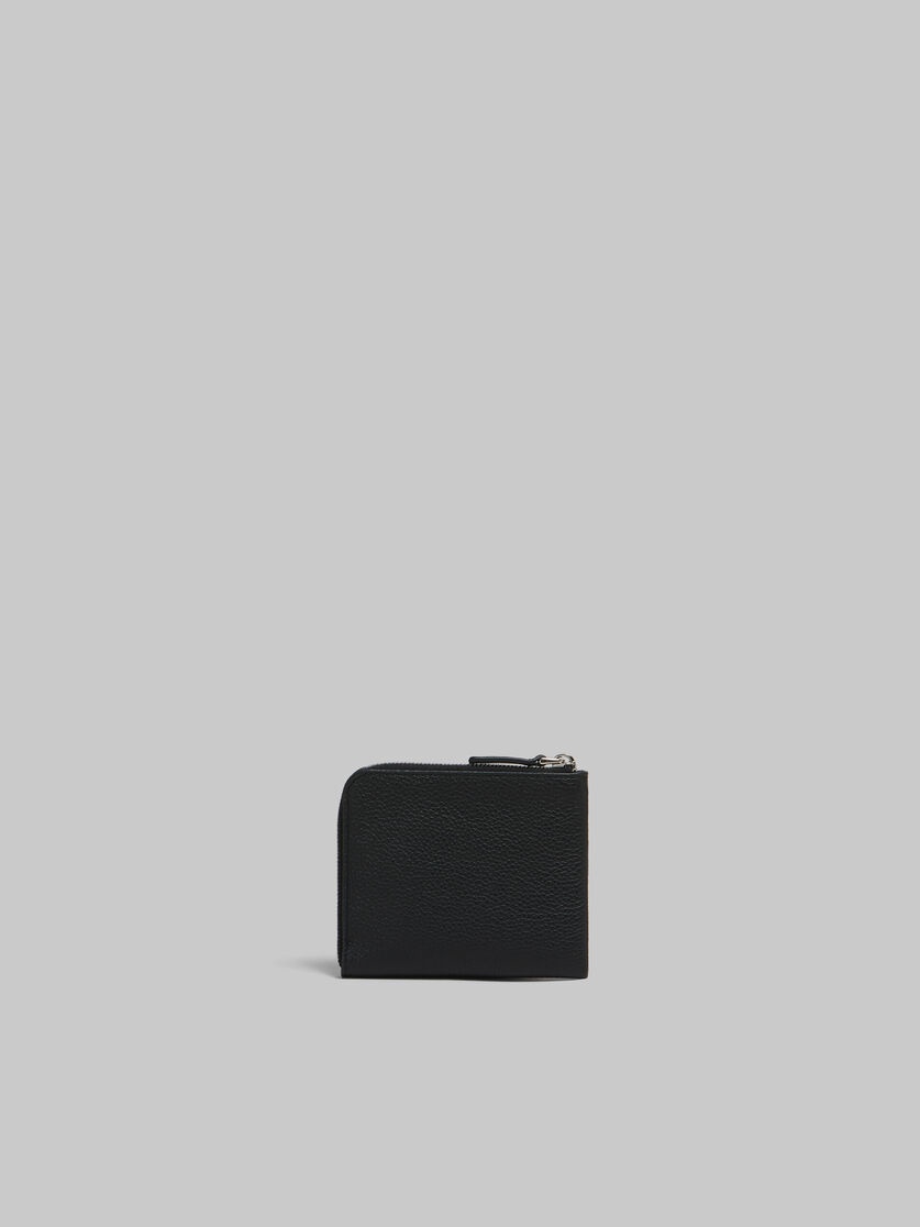 BLACK LEATHER ZIP-AROUND WALLET WITH MARNI MENDING - 3