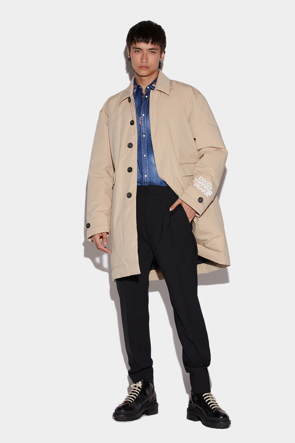 HIDDEN BUTTON COAT - 1