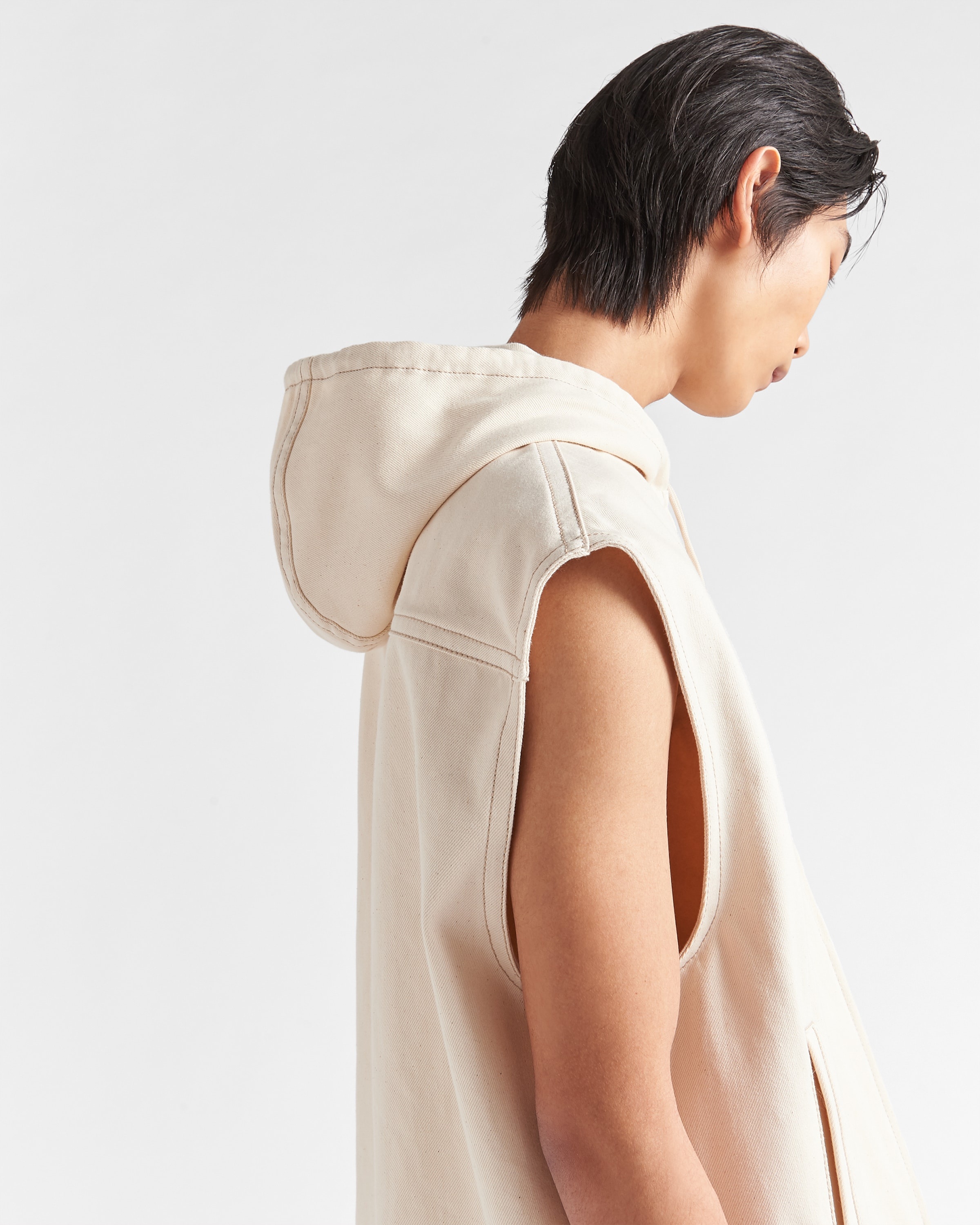 Bull denim hoodie vest - 4