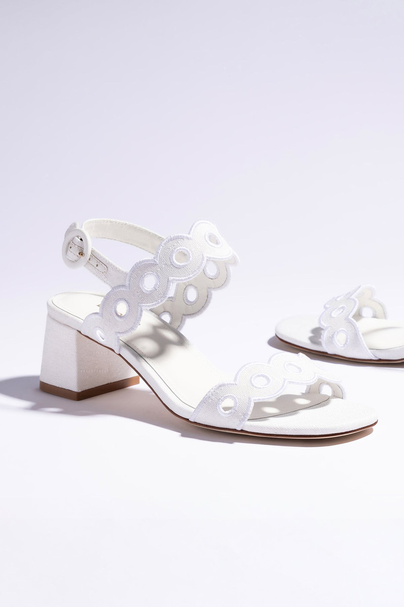 Florence Broderie Sandal In White Raffia 6