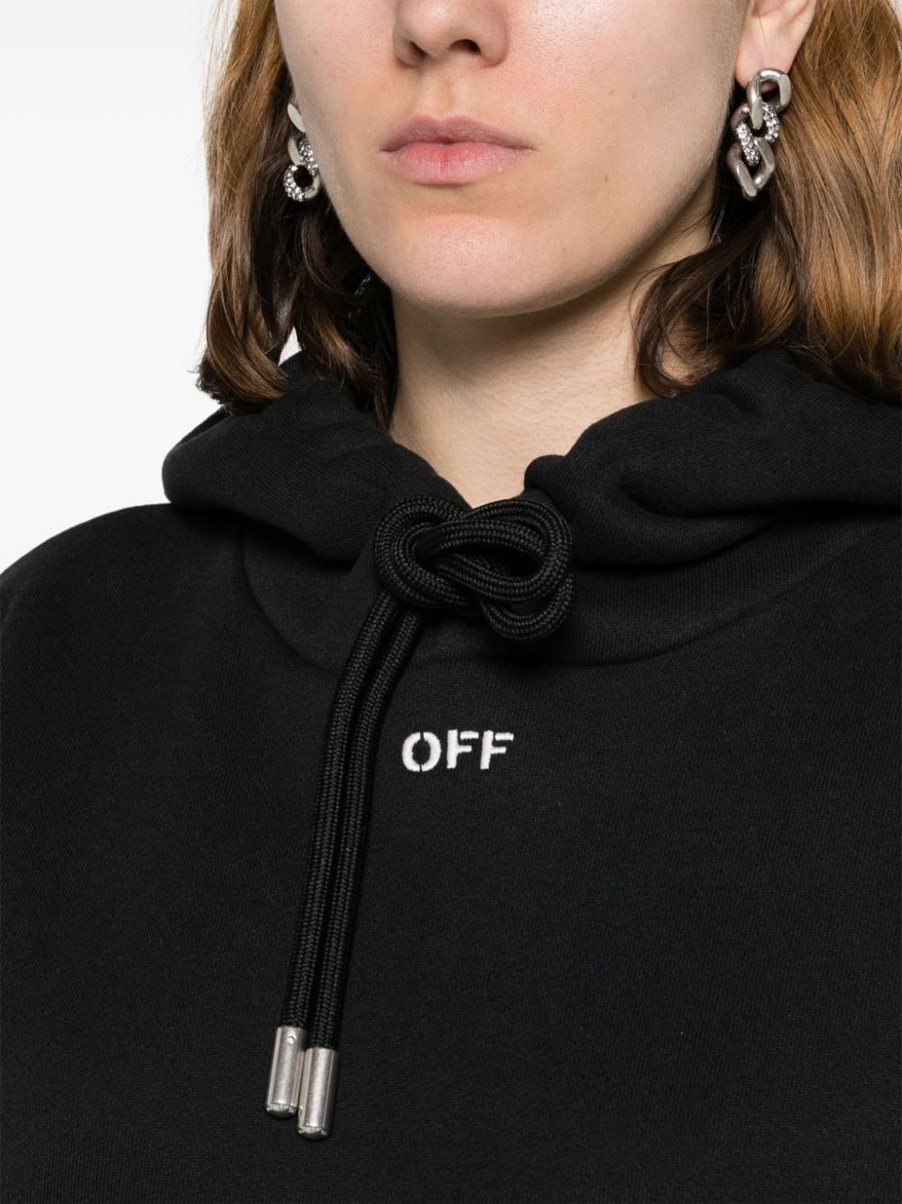 logo-embroidered cotton hoodie - 5