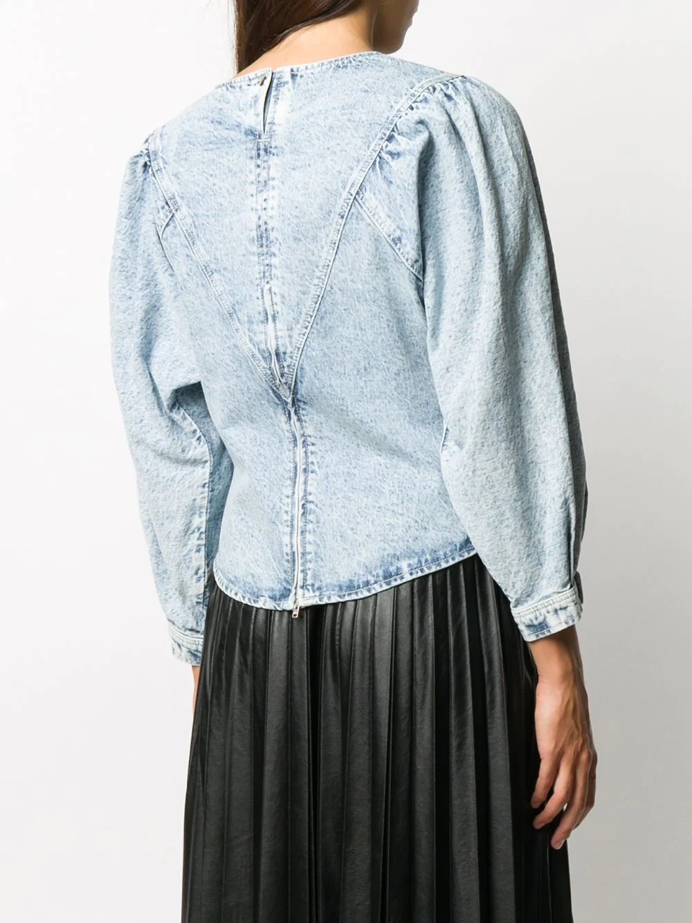 acid-wash denim top - 4