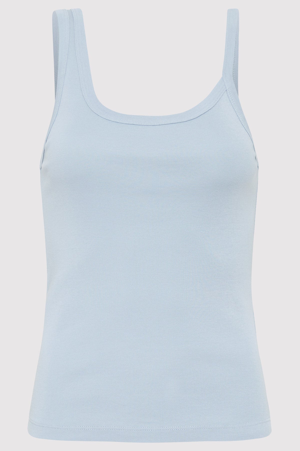 Organic Cotton Asymm Tank - Stone Blue - 1