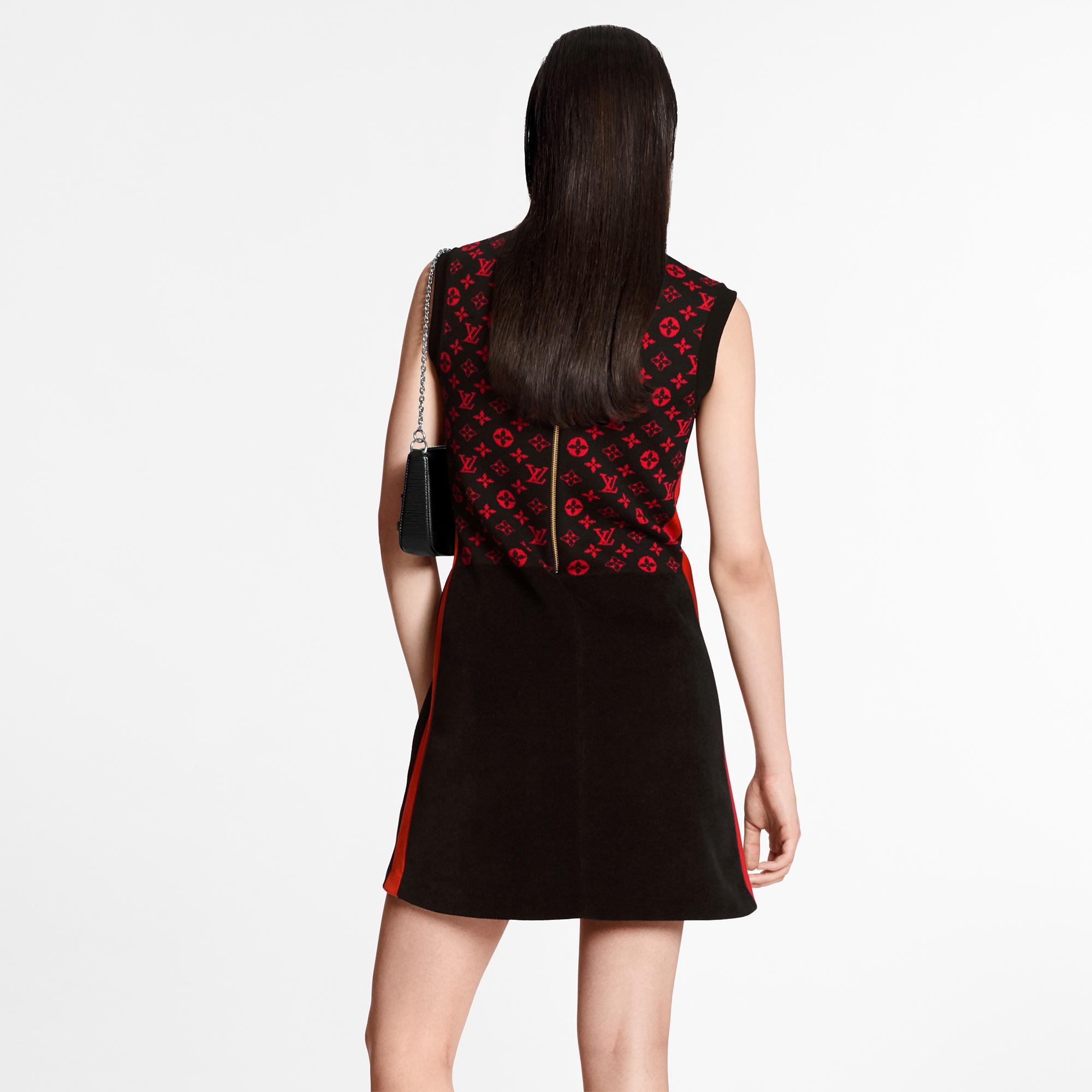 Sleeveless Mini-Dress In Monogram Wool Knit - 5