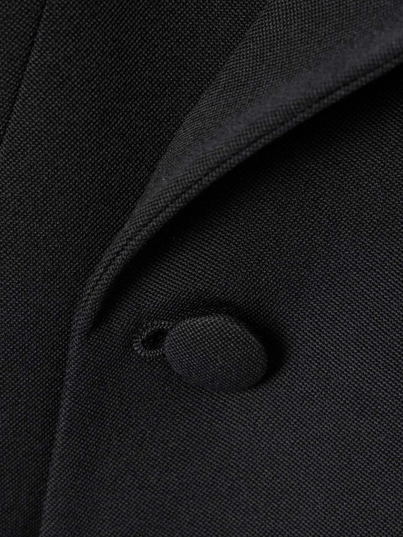 Double-breasted grain de poudre wool blazer Black - 4