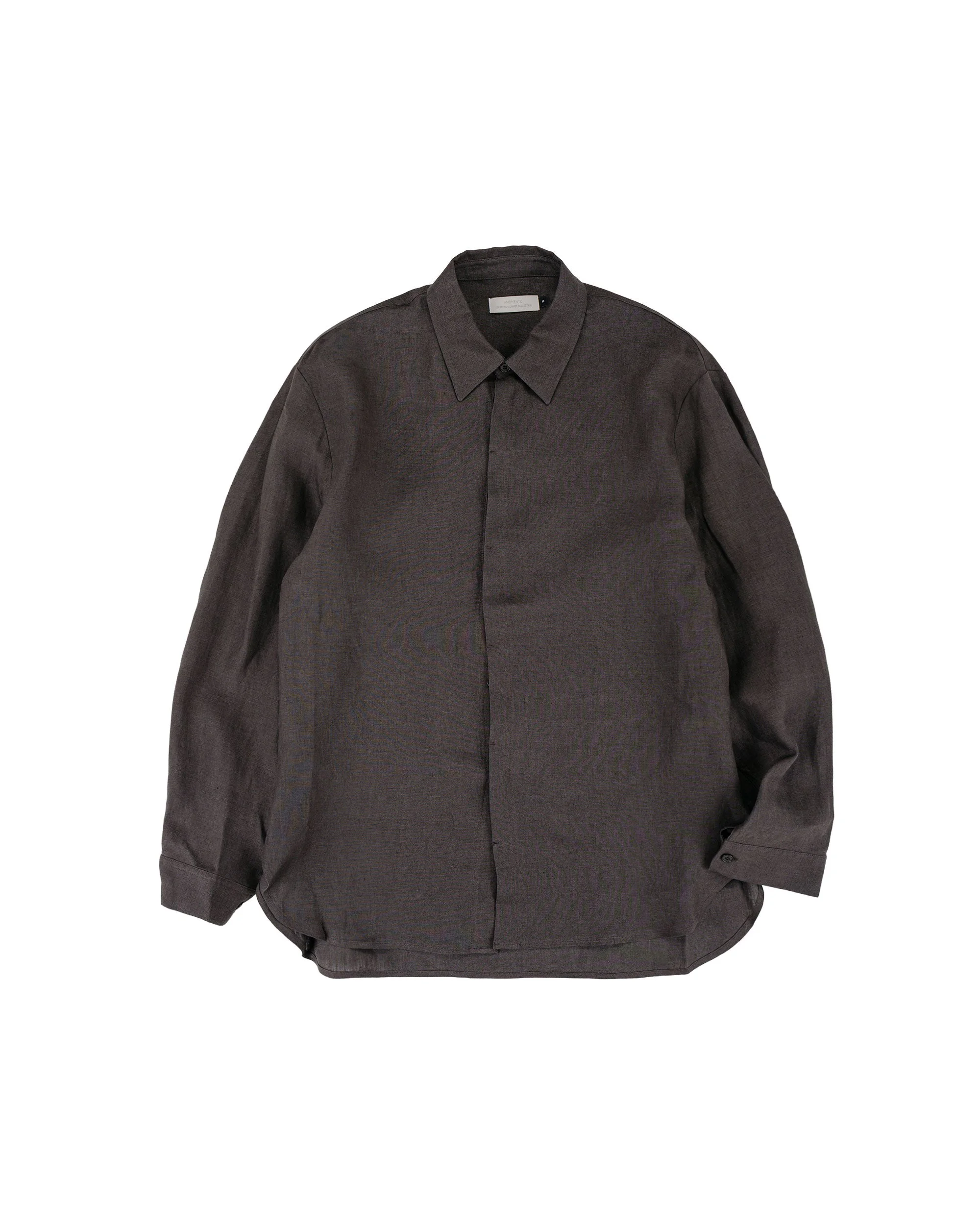 Linen Oversized Shirt Khaki Grey - 1