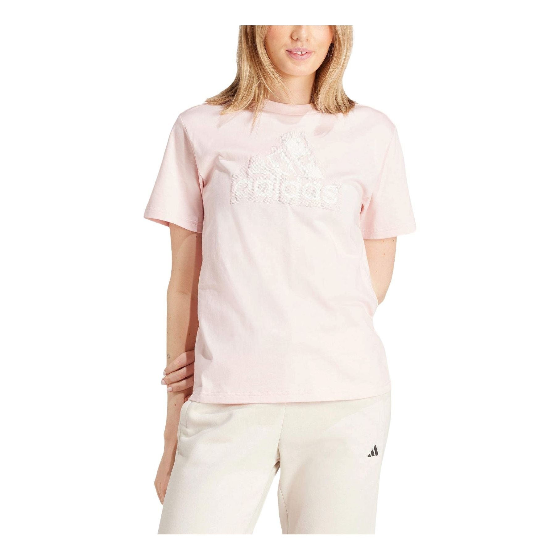 (WMNS) adidas Future Icons Graphic T-shirt Asia Sizing 'Light Pink' IY3441 - 1