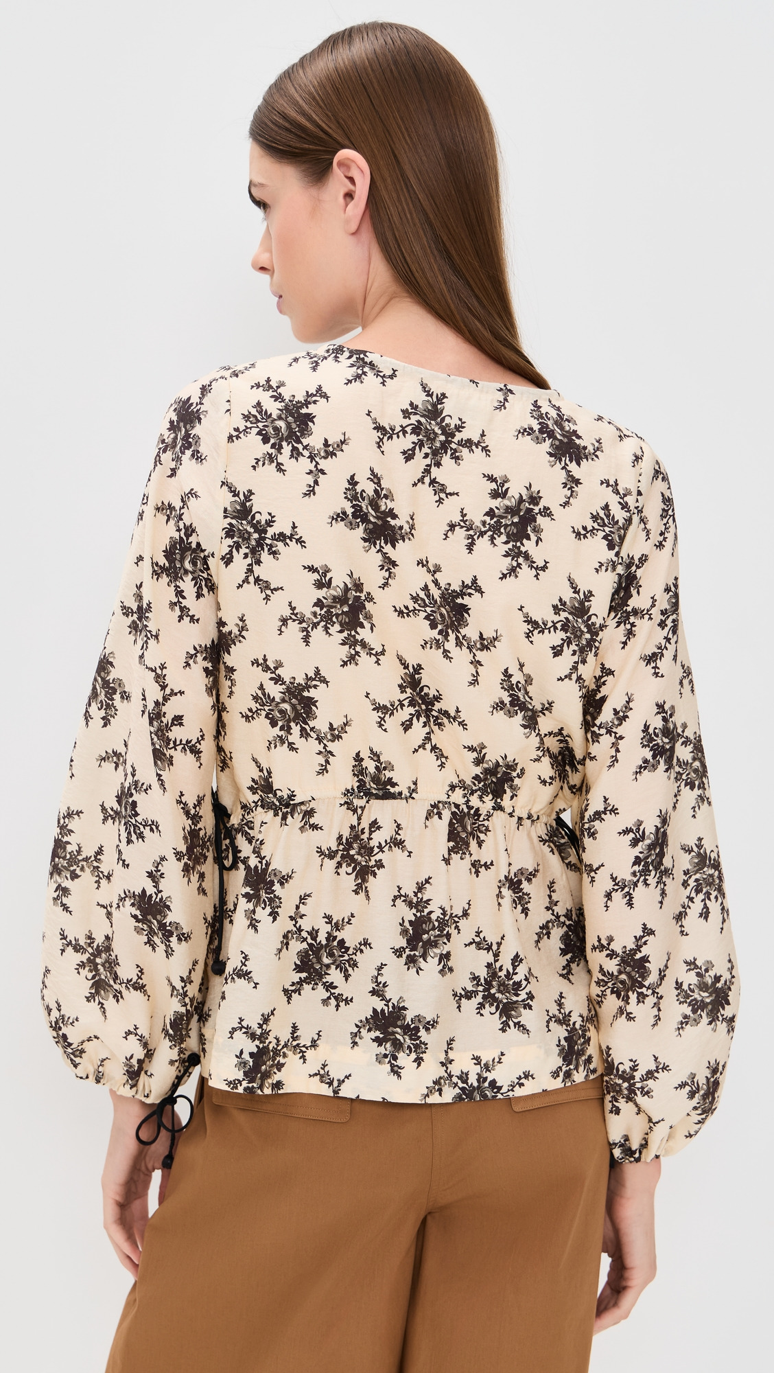 Joan Print Tie Front Top - 3