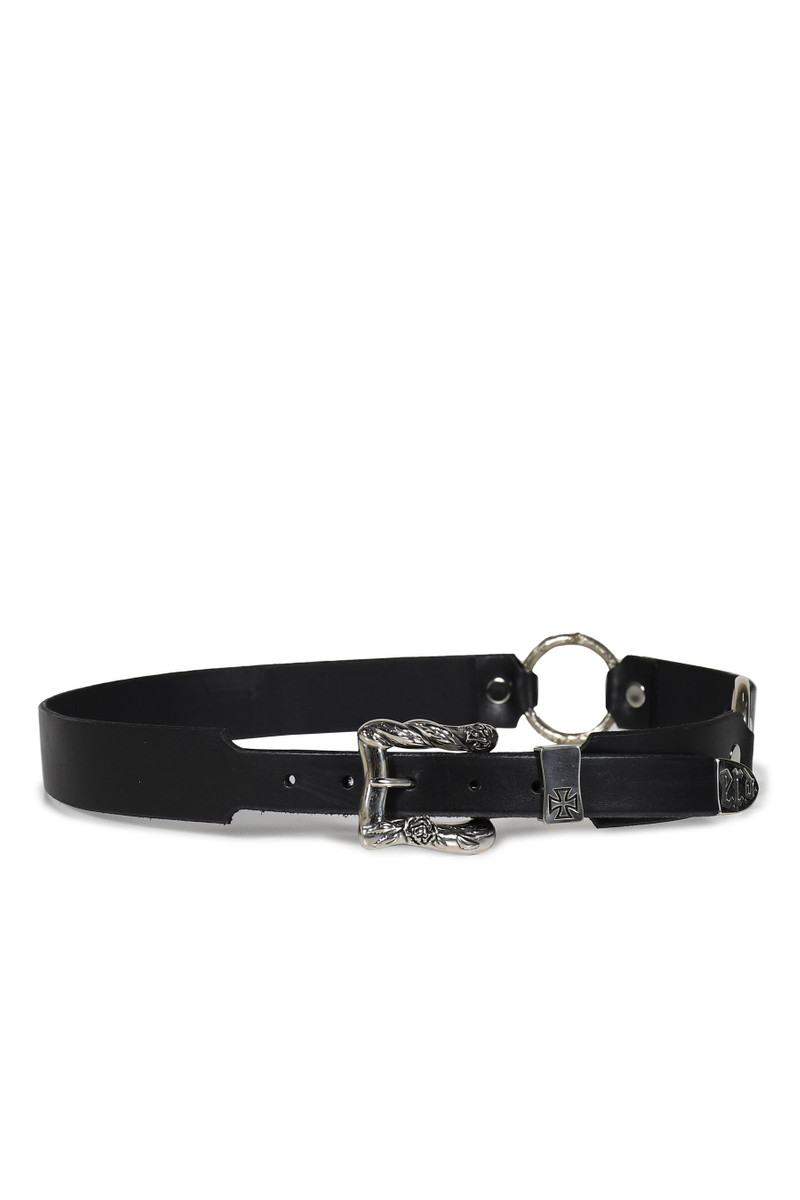 CLASSIC ROSE DOUBLE RING BELT / BLK - 1