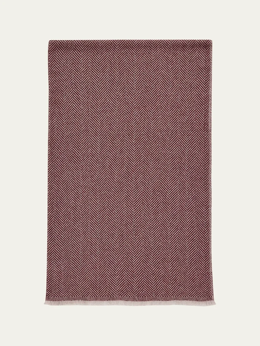 Men's Cashmere Chevron Scarf - 1