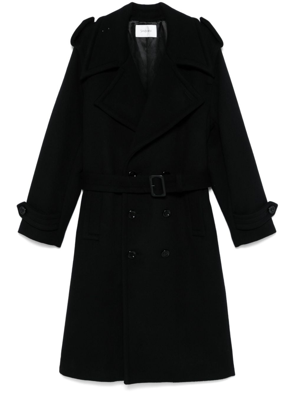 felt trench coat - 1