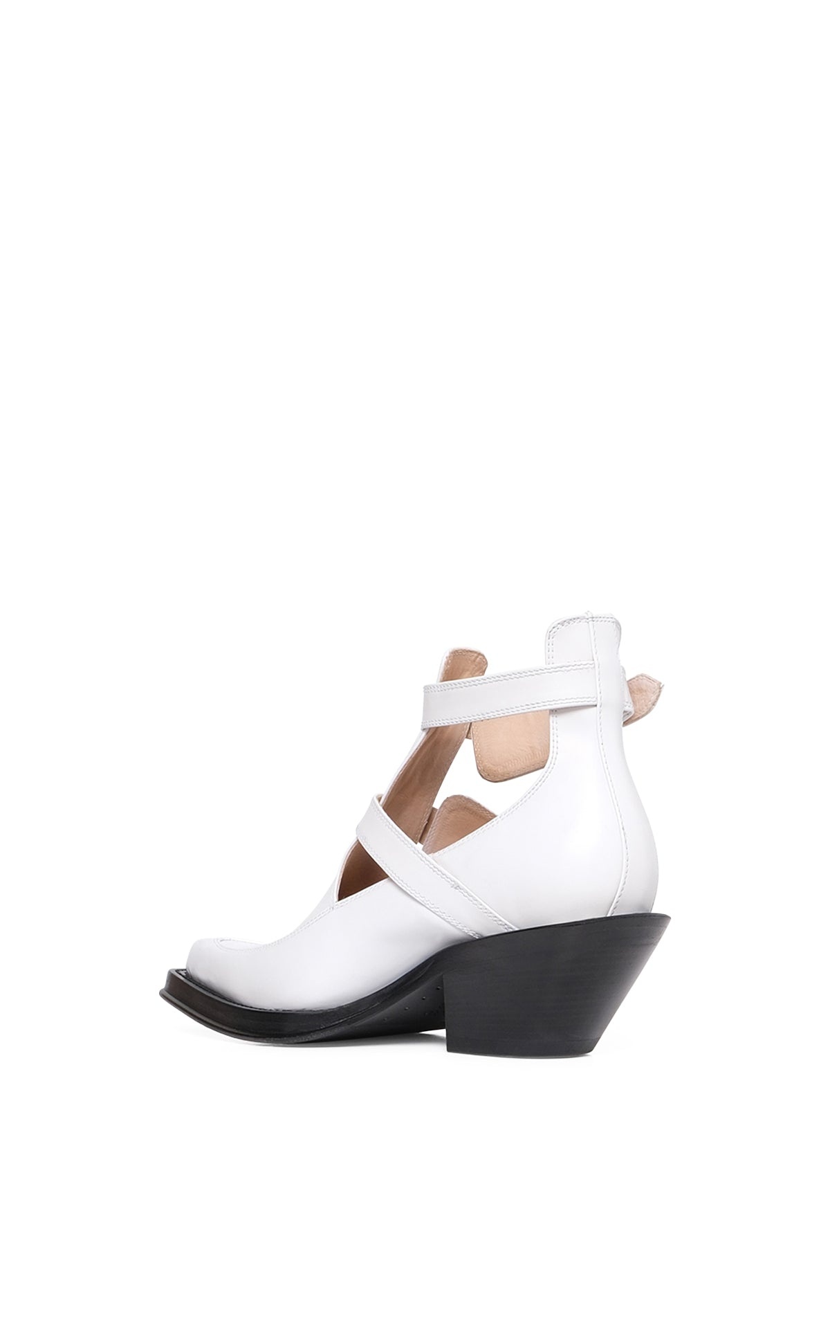 Castro Ankle Boot in Pearlized White Leather - 3