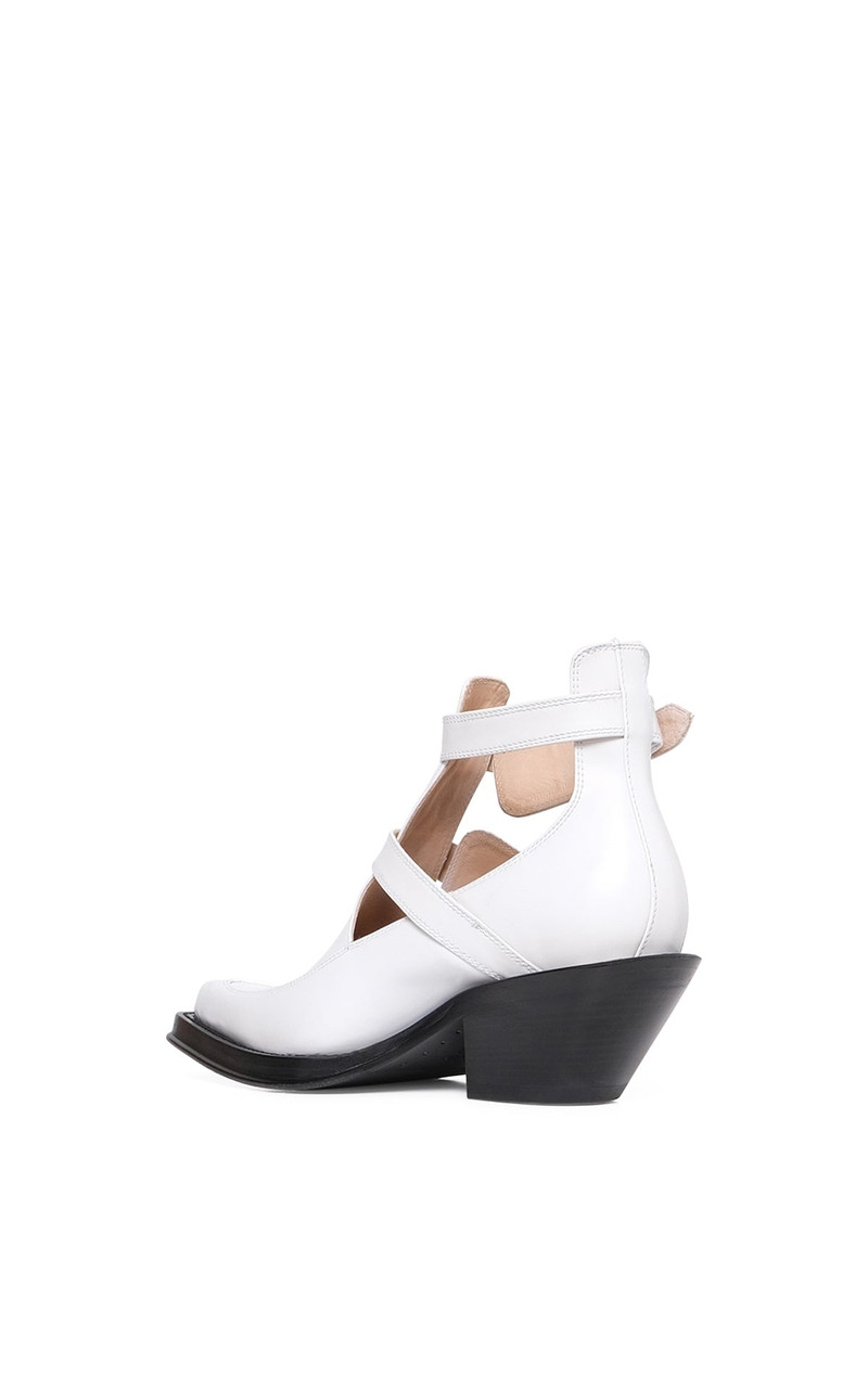 GABRIELA HEARST Castro Ankle Boot in Pearlized White Leather outlook