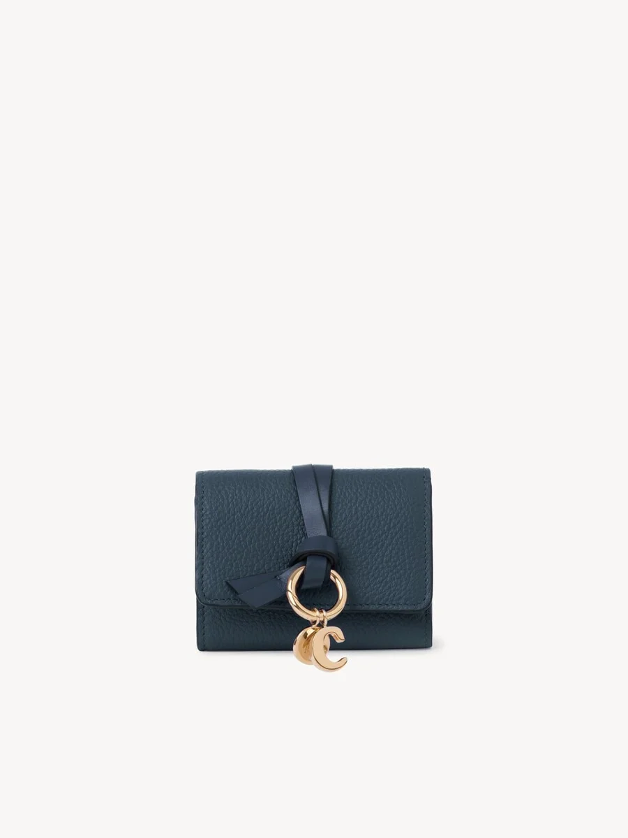 MINI ALPHABET TRI-FOLD IN GRAINED LEATHER - 1