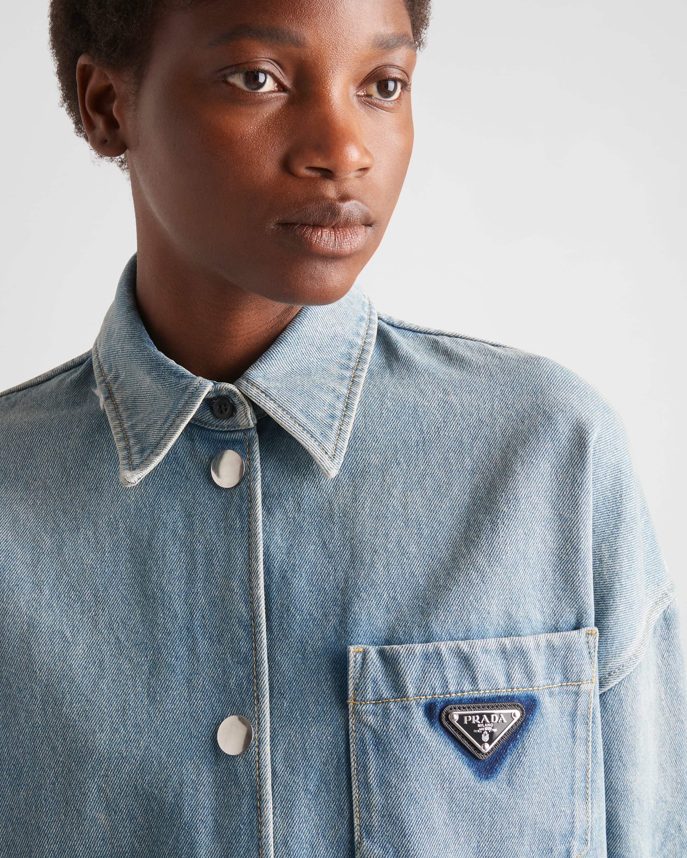 Oversized organic denim shirt - 3