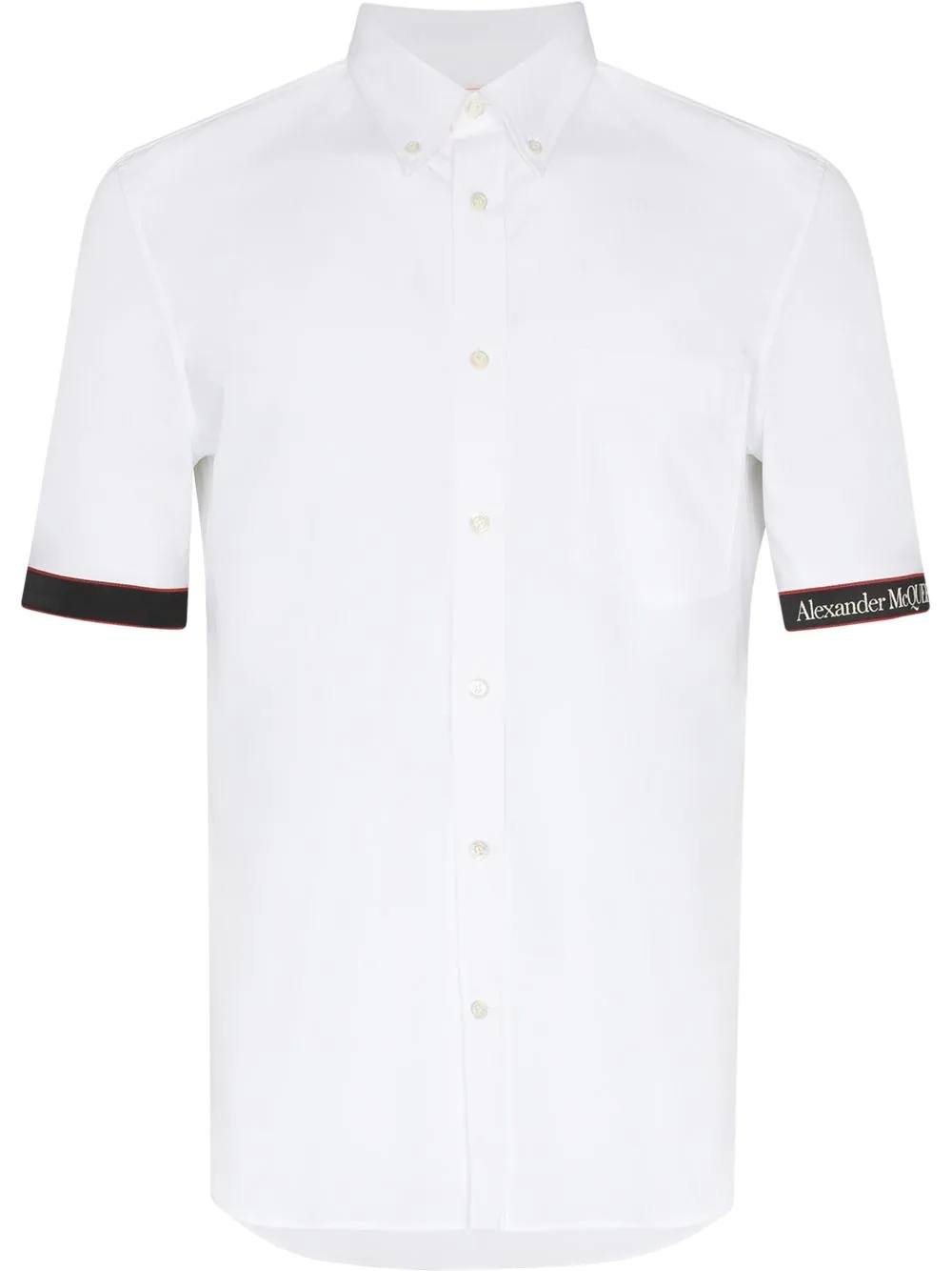 logo-trimmed short-sleeved shirt - 1