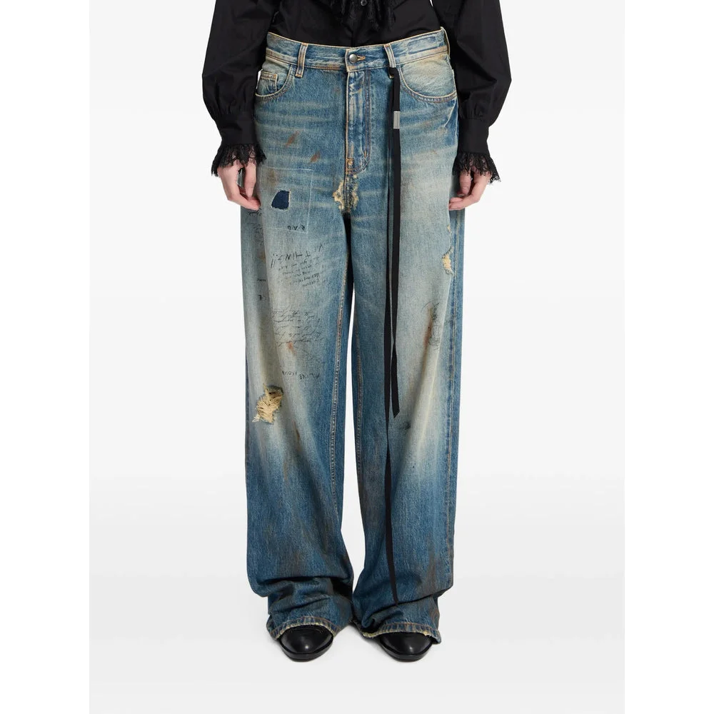 Ann Demeulemeester Blue Trousers - Straight Trousers Women - 1