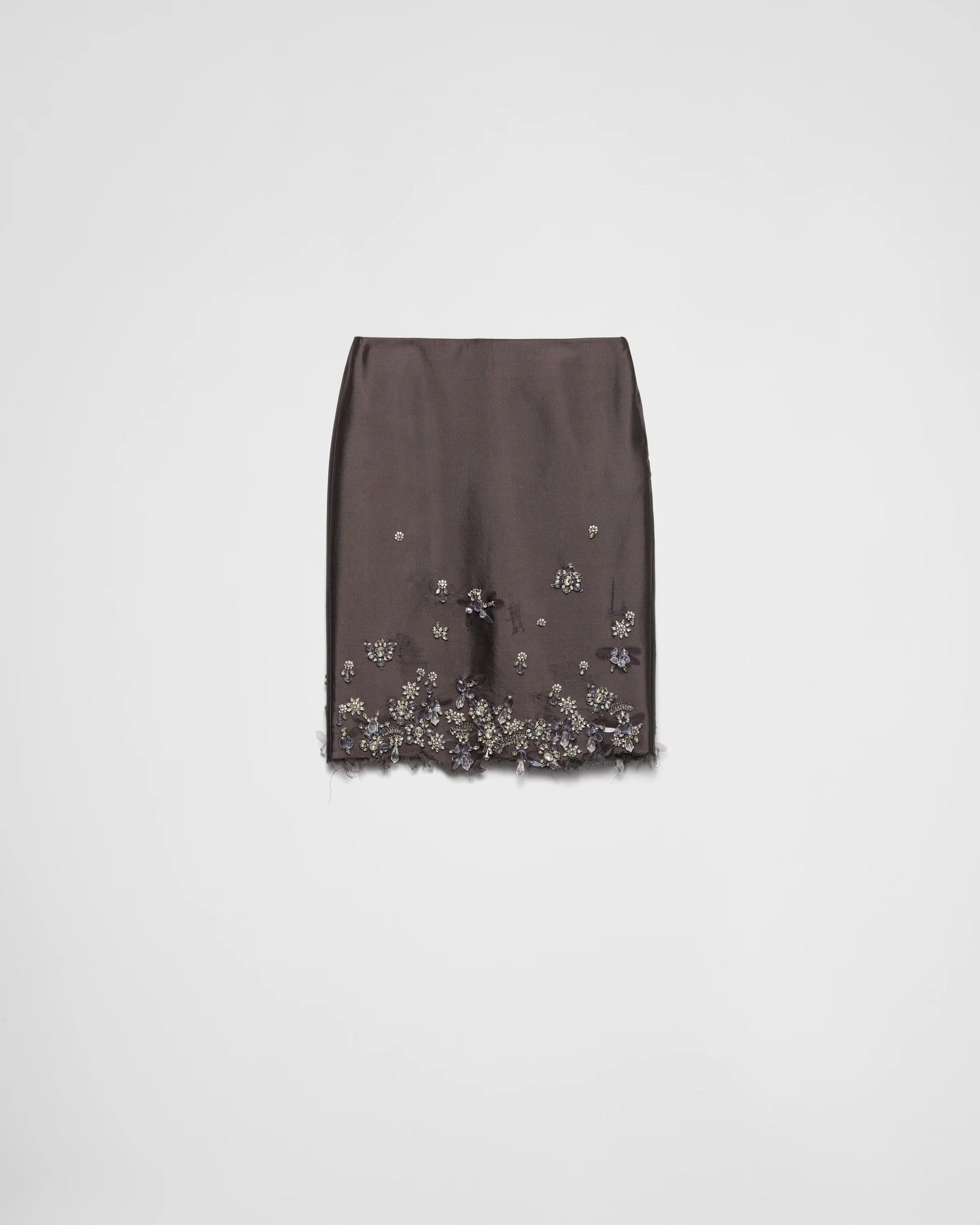 Prada Embroidered Silk And Wool Skirt - 1
