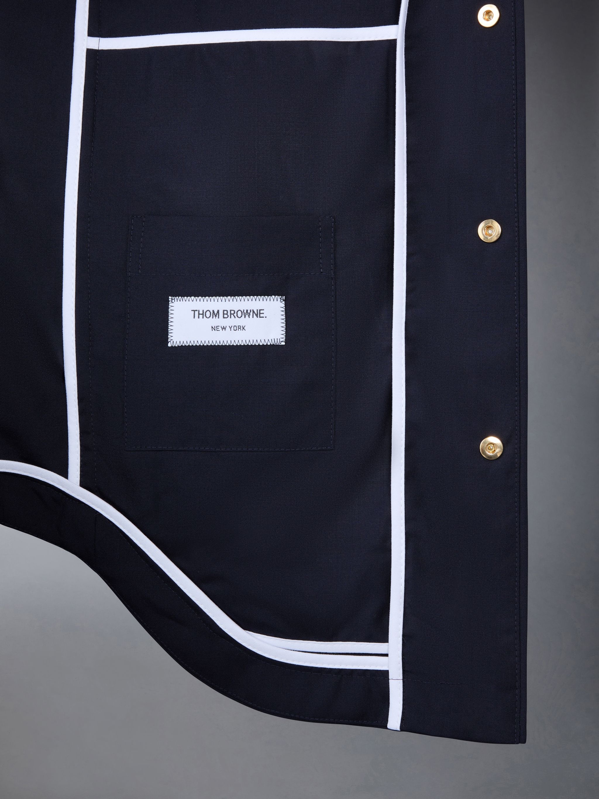 Plain Weave 4-Bar Snap Front Shirt Jacket - 5