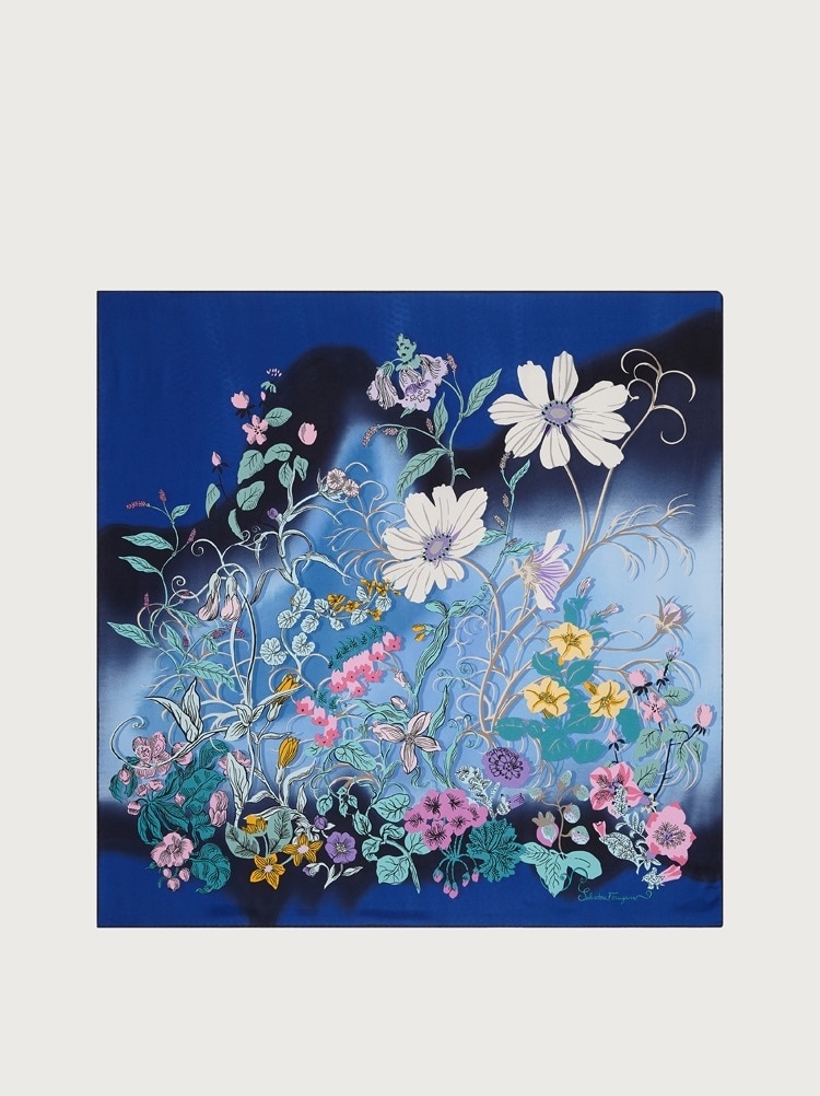 CORISIA PRINT SILK FOULARD - 1