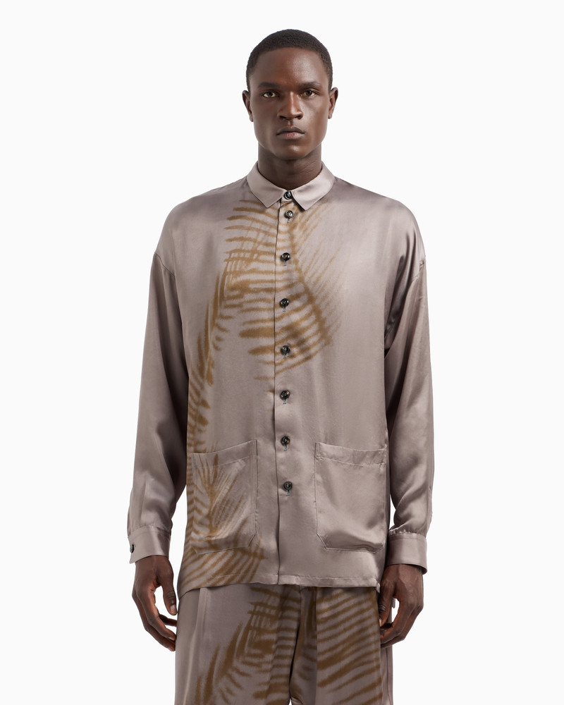 GIORGIO ARMANI PRINTED CUPRO SHIRT JACKET outlook