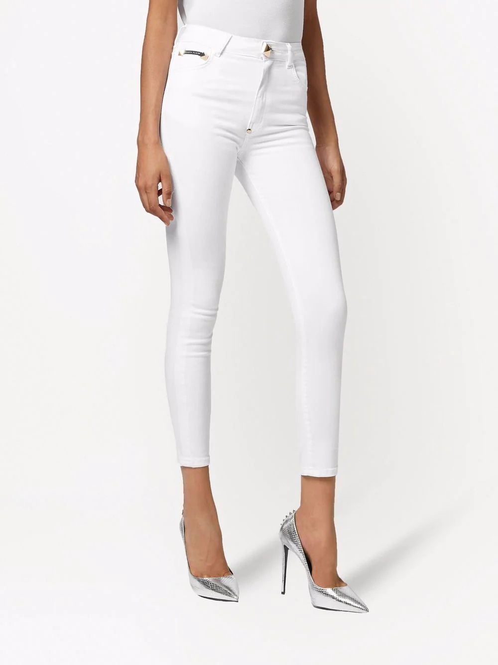 pyramid stud-detail high-rise skinny jeans - 3